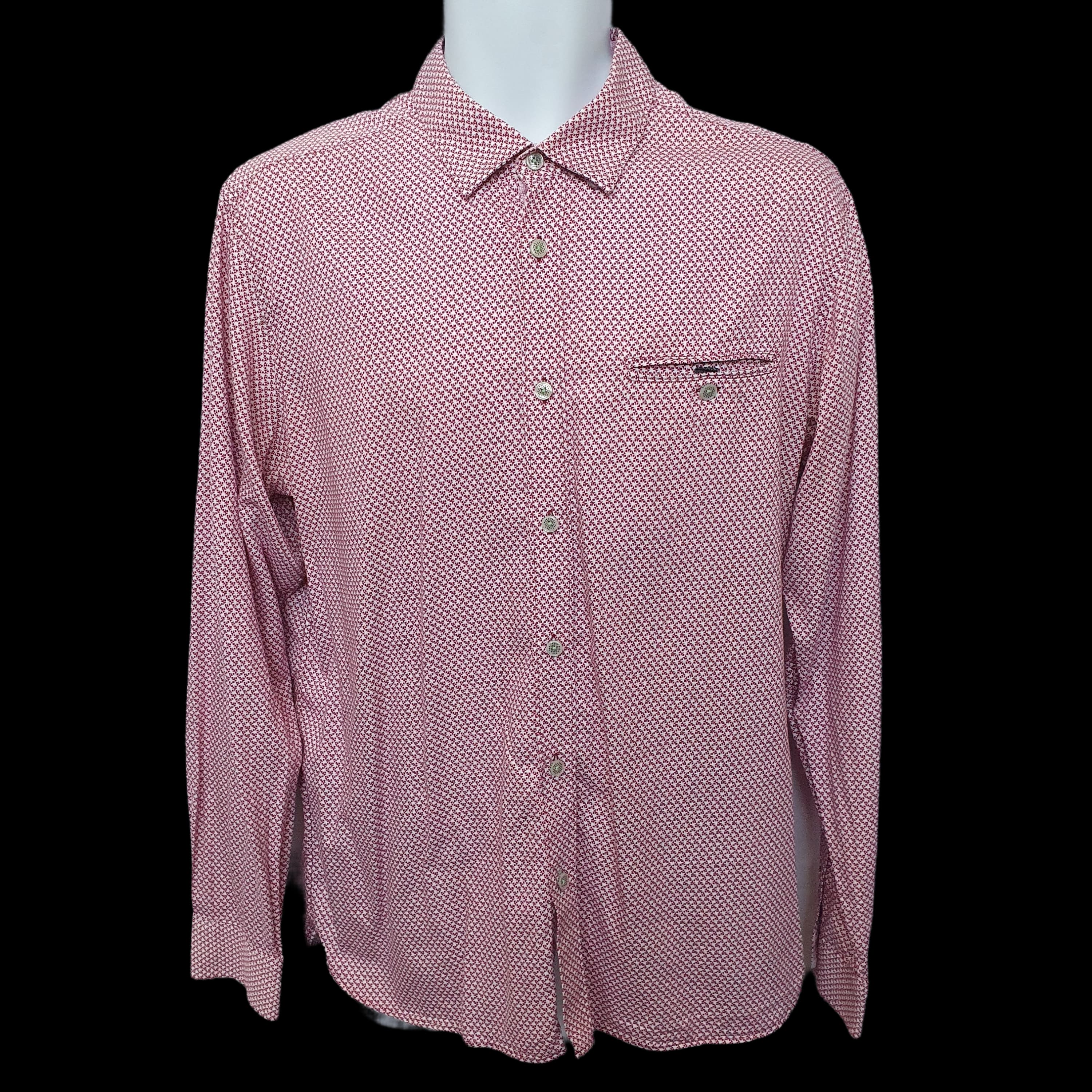 Ted Baker Mens XL Pink Patterned Long Sleeve Shirt - Smart