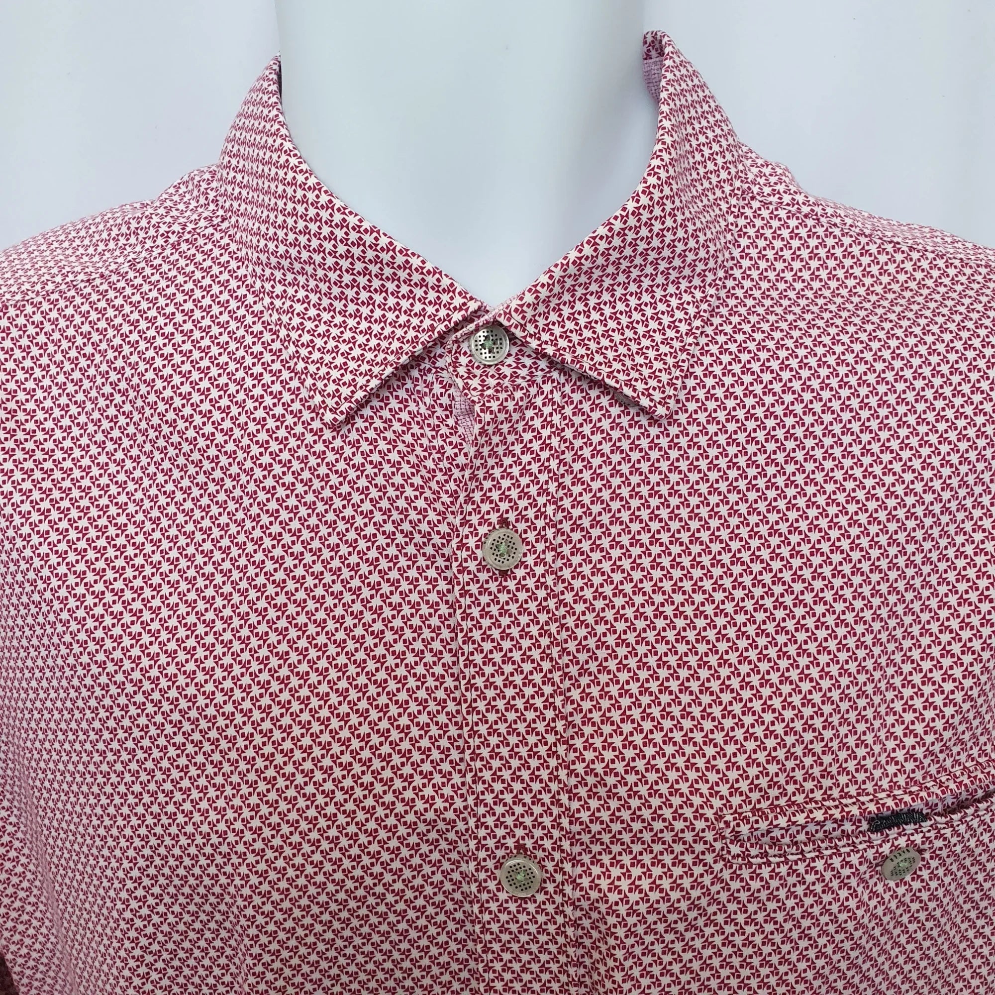 Ted Baker Mens XL Pink Patterned Long Sleeve Shirt - Smart