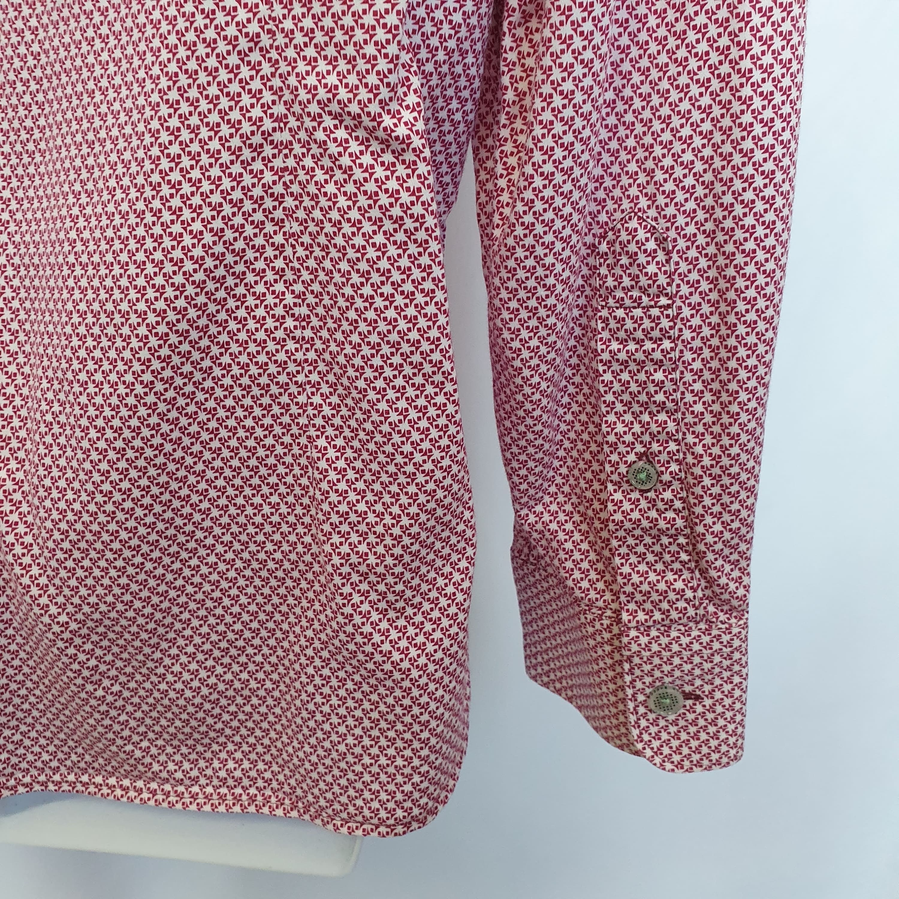 Ted Baker Mens XL Pink Patterned Long Sleeve Shirt - Smart