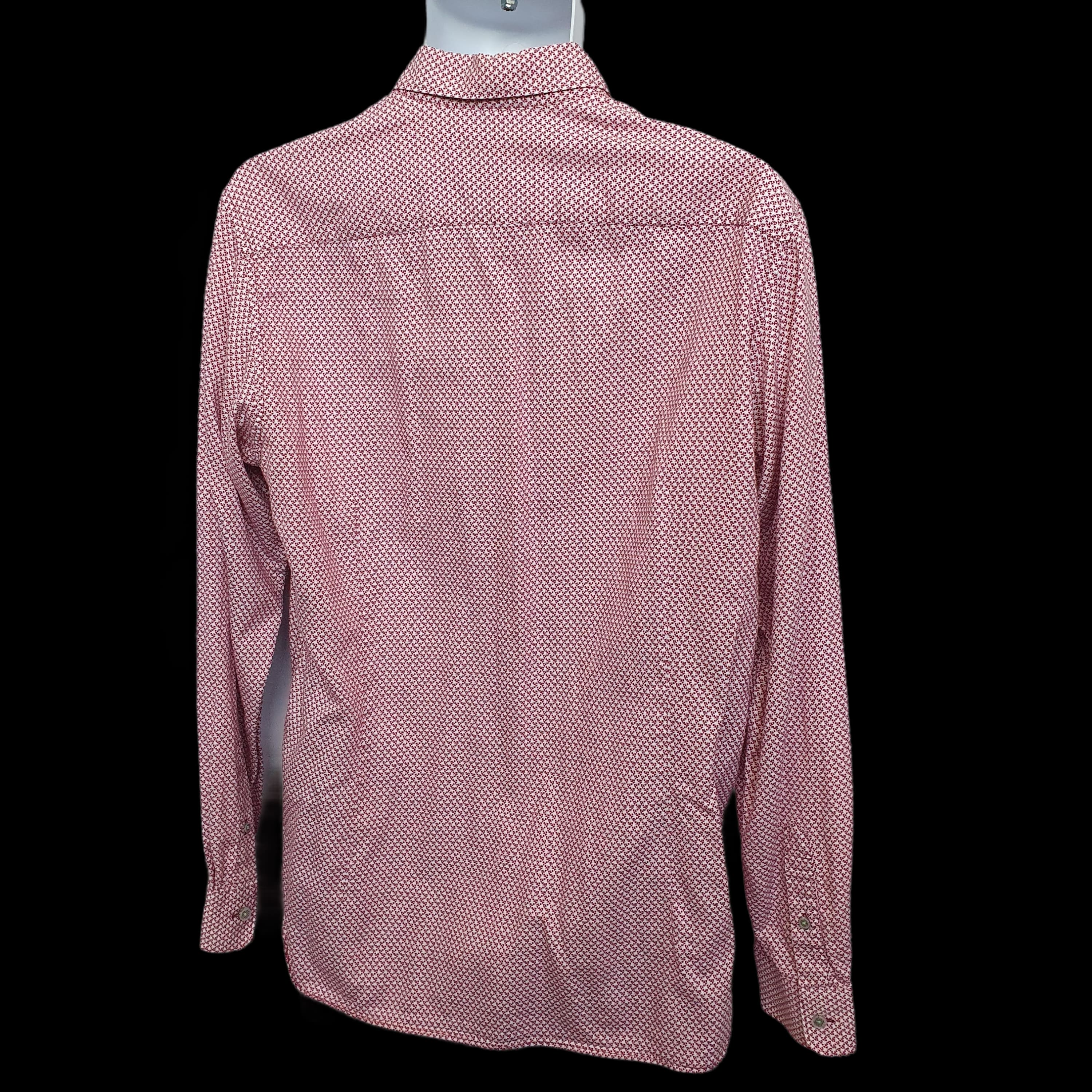 Ted Baker Mens XL Pink Patterned Long Sleeve Shirt - Smart