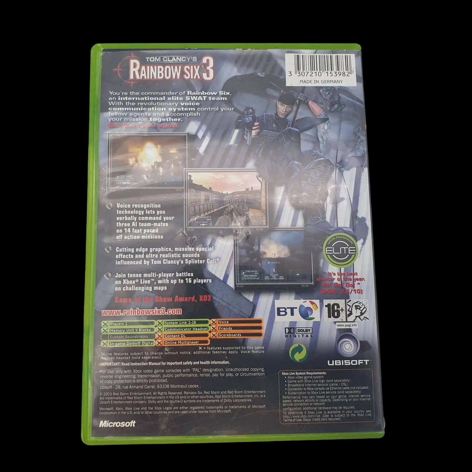 Tom Clancy’s Rainbow Six 3 Xbox Original Ubisoft 2003