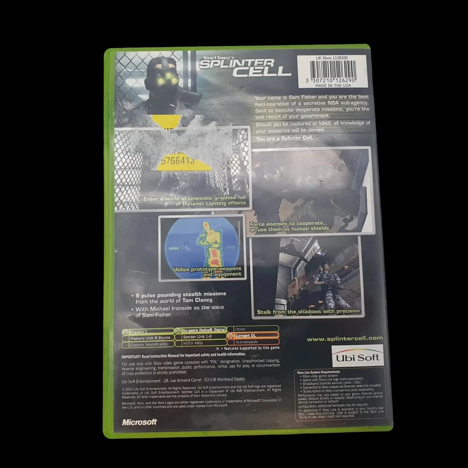 Tom Clancy’s Splinter Cell Xbox Original Ubisoft 2002