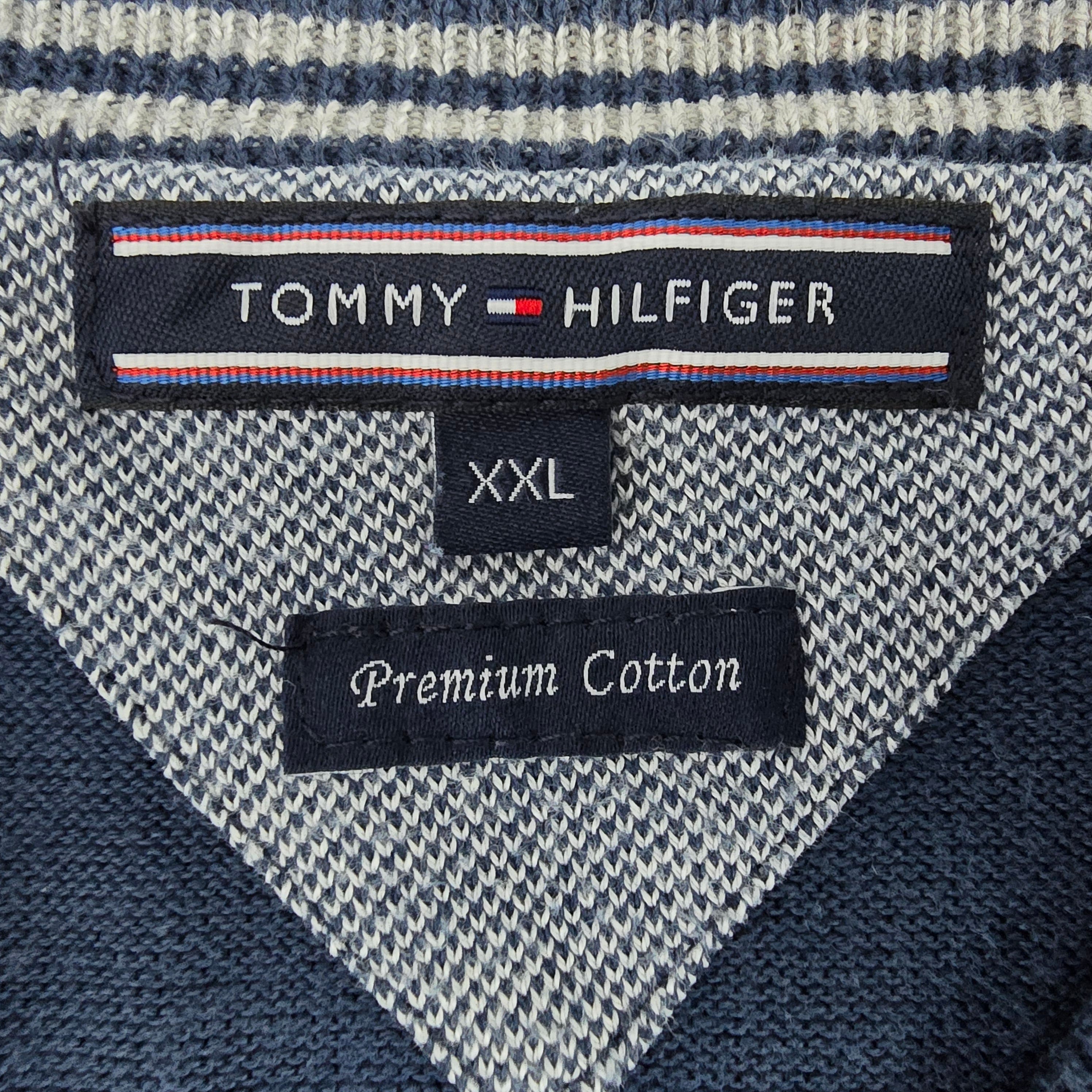 Tommy Hilfiger Blue V Neck Unisex Thin Jumper UK 2XL