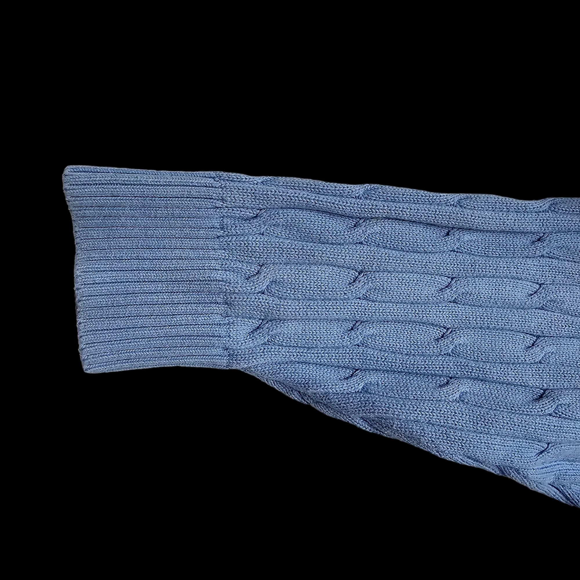 Tommy Hilfiger Golf Unisex Blue Cable-Knit jumper UK XL