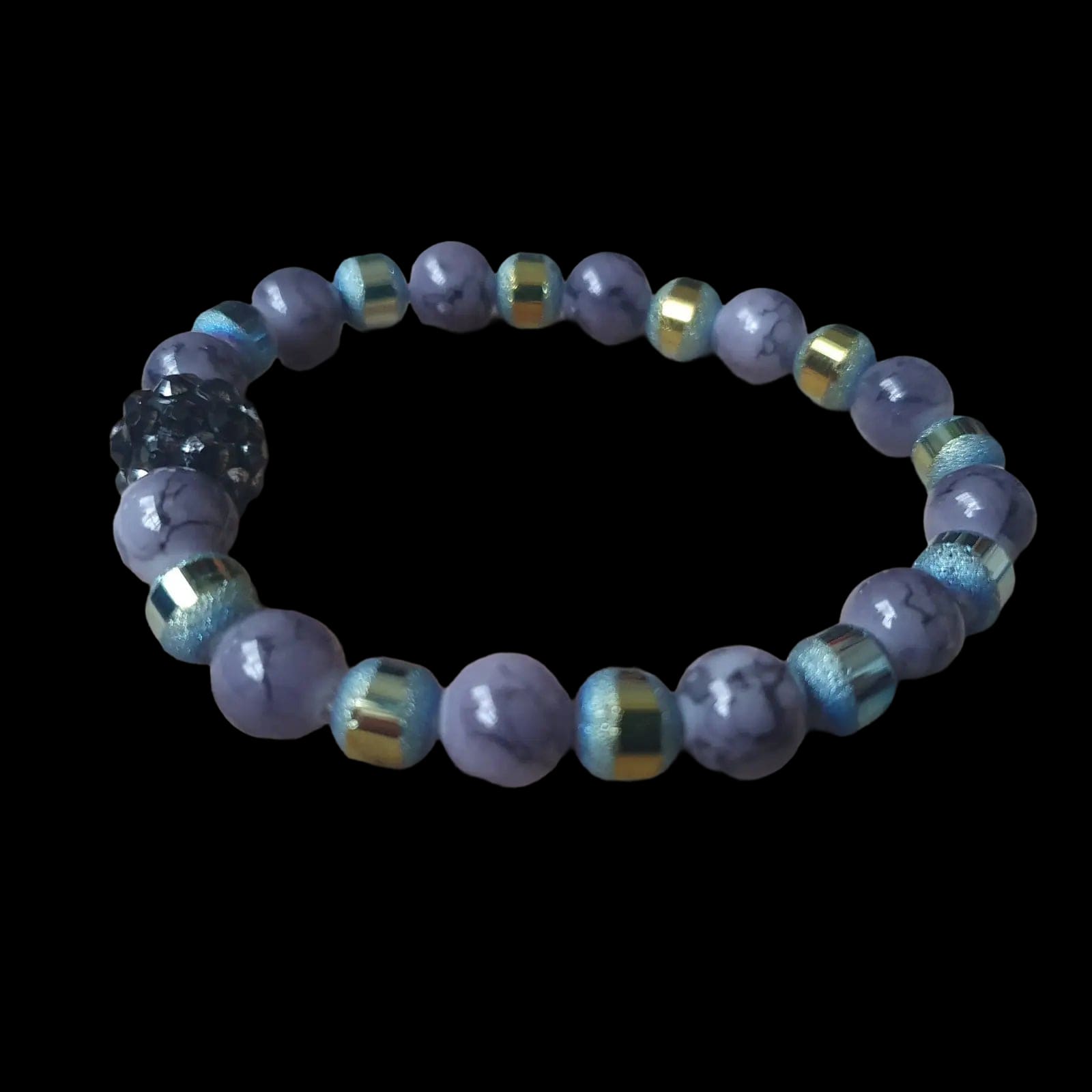 Unique Handmade Crafted Beaded Bracelet Marble Effect Gift