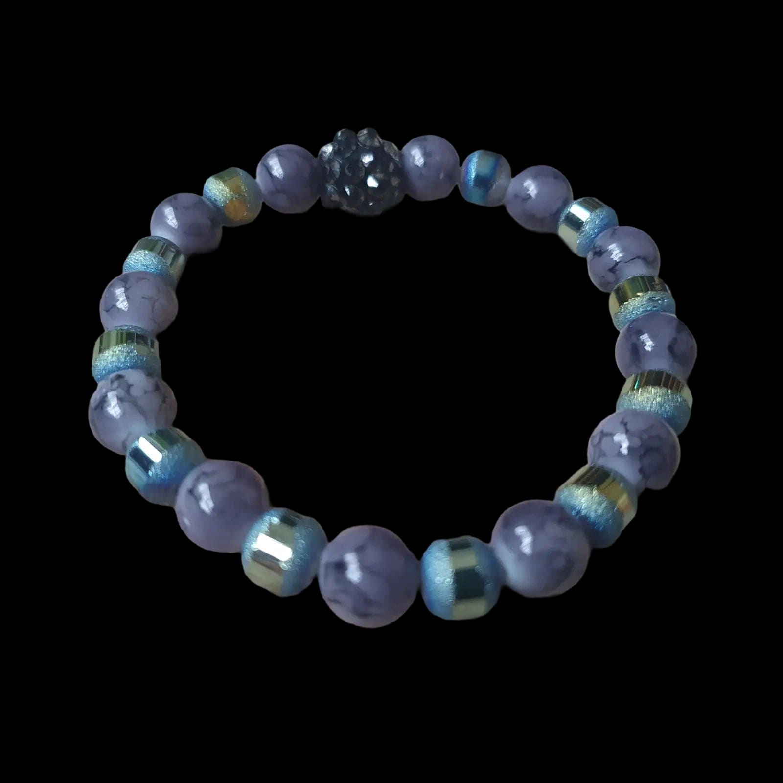 Unique Handmade Crafted Beaded Bracelet Marble Effect Gift
