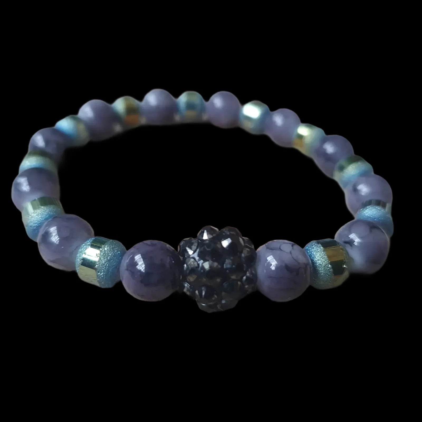 Unique Handmade Crafted Beaded Bracelet Marble Effect Gift