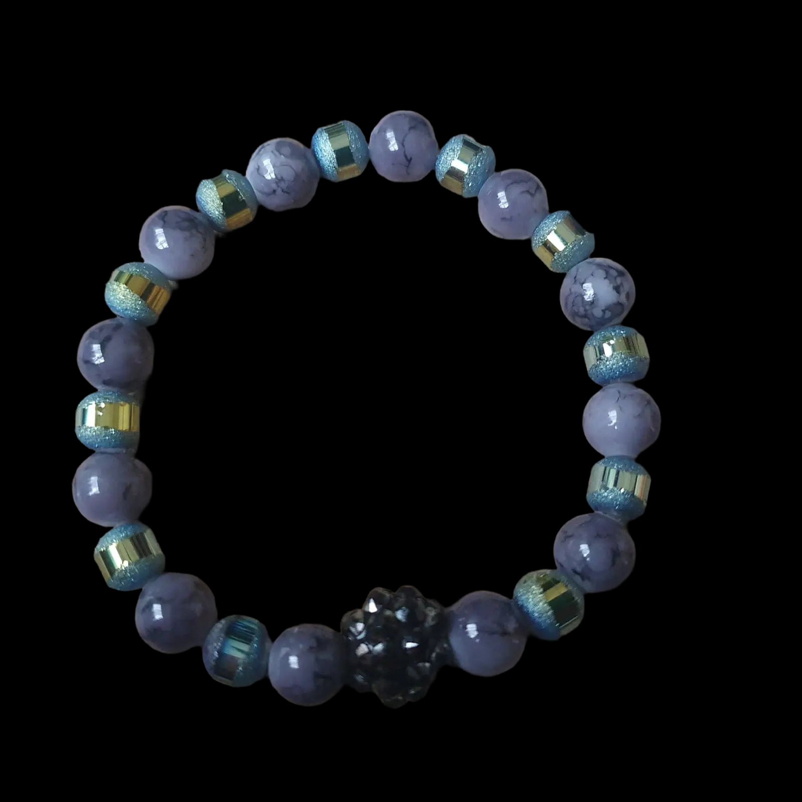 Unique Handmade Crafted Beaded Bracelet Marble Effect Gift