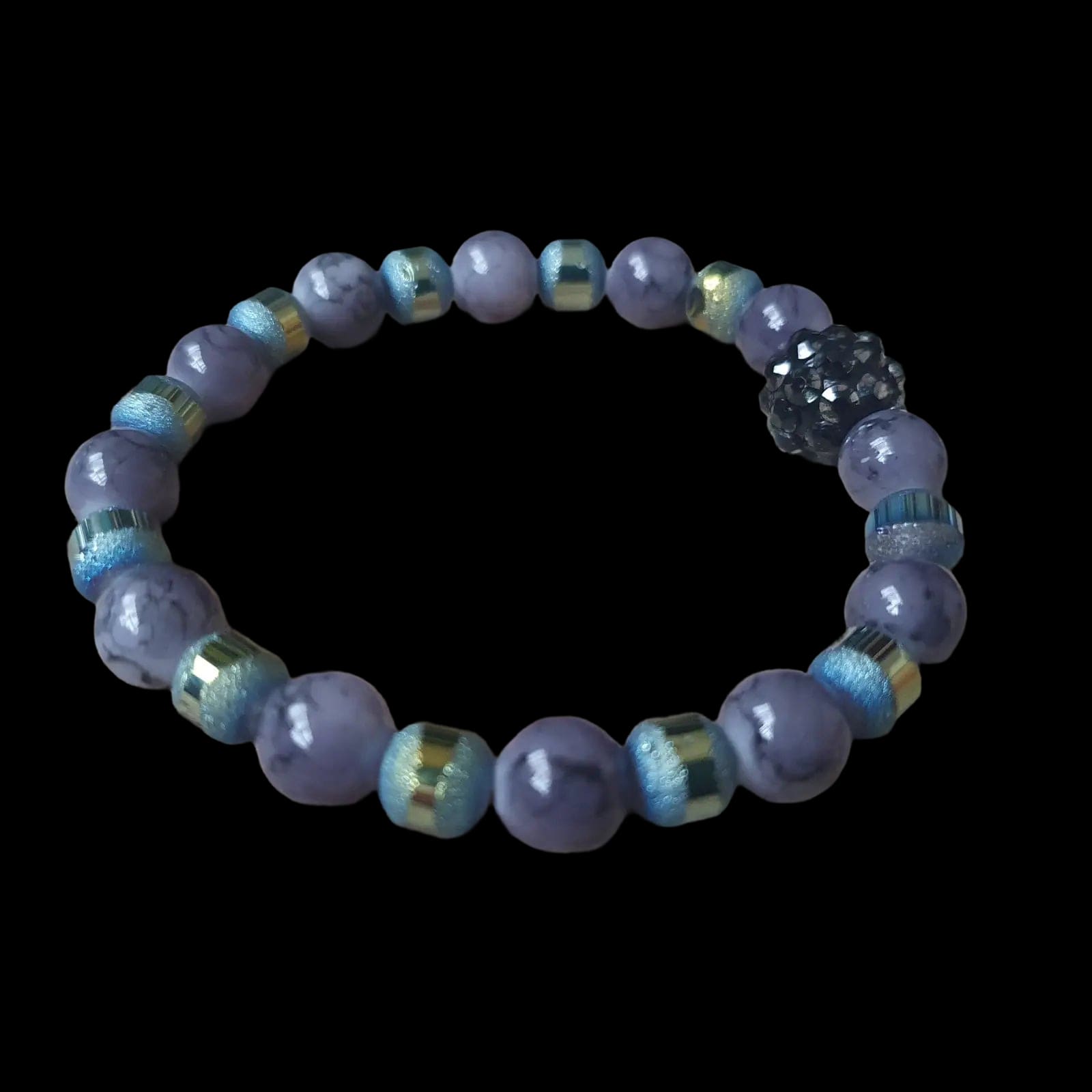 Unique Handmade Crafted Beaded Bracelet Marble Effect Gift