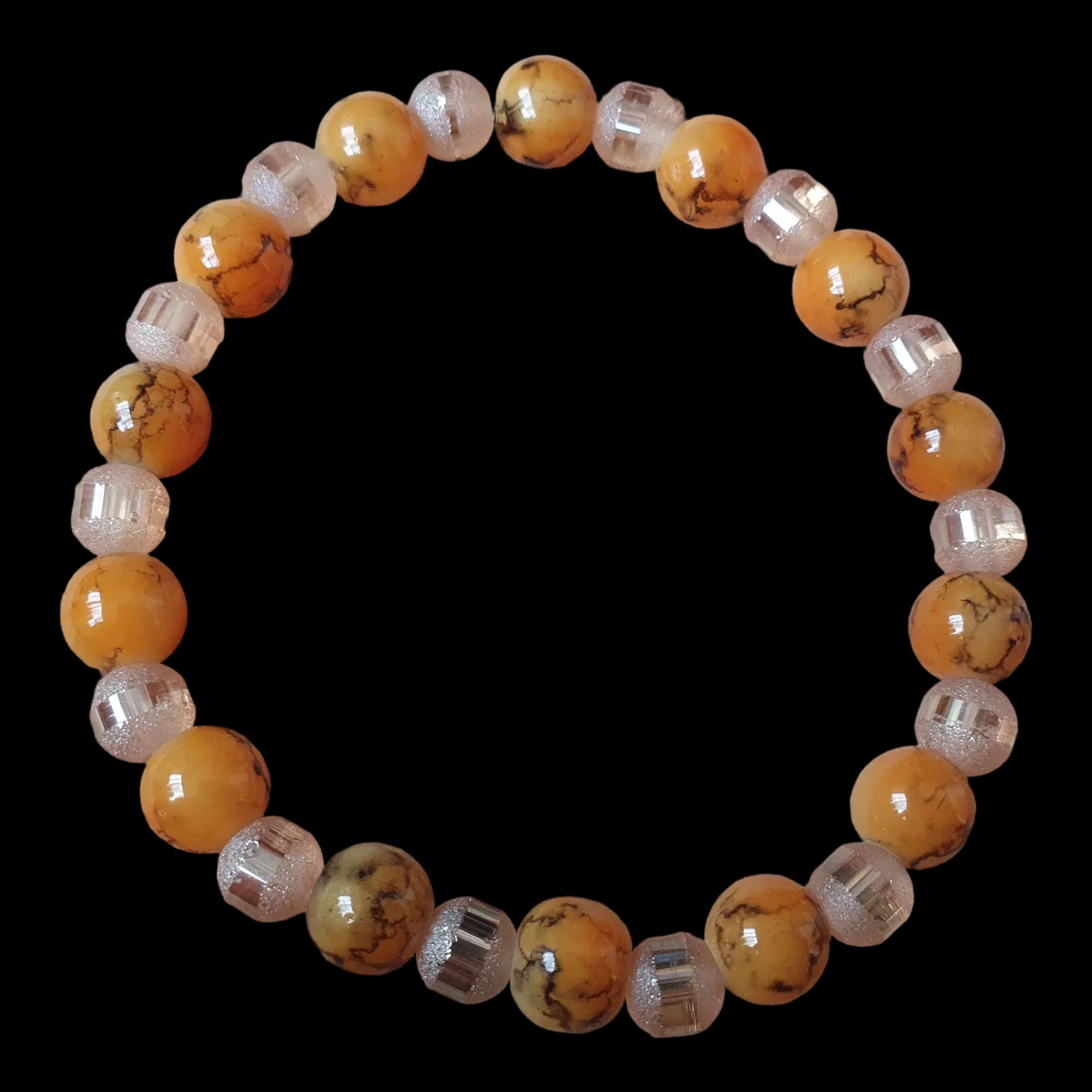 Unique Handmade Crafted Beaded Bracelet Orange Gift