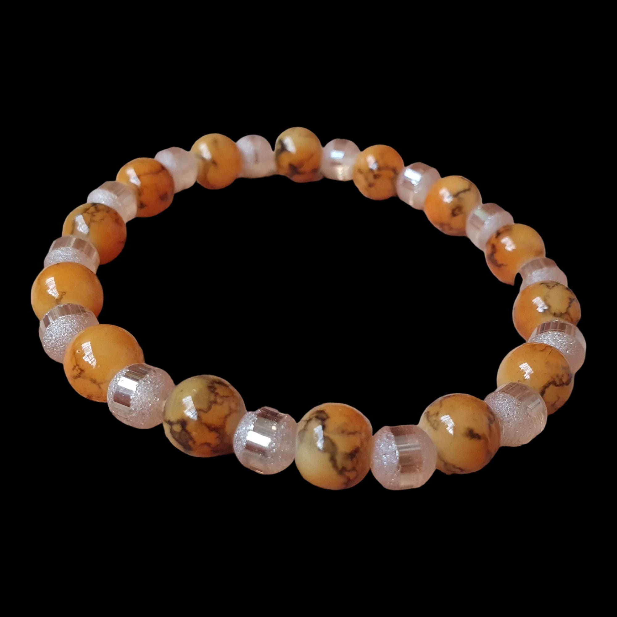 Unique Handmade Crafted Beaded Bracelet Orange Gift