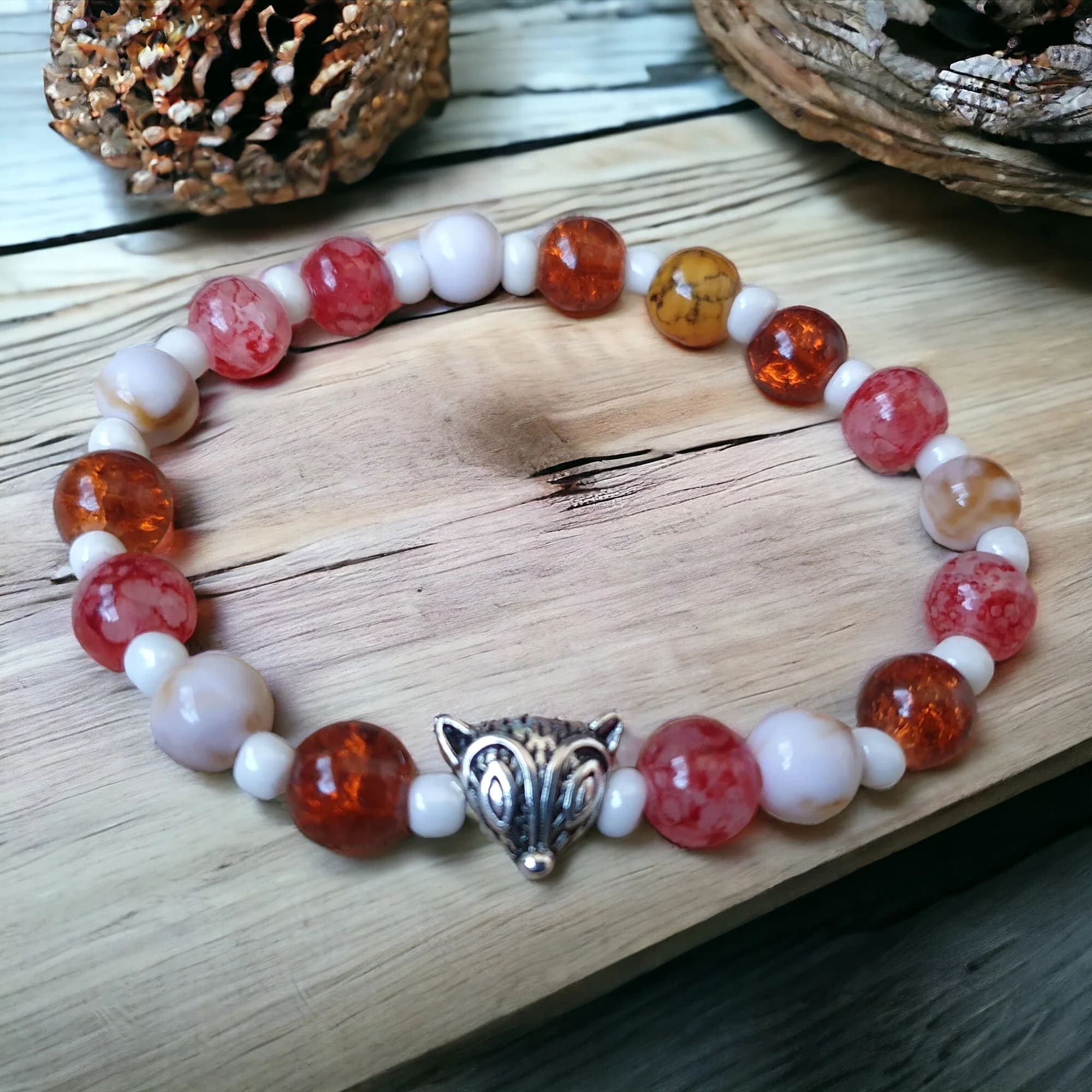 Unique Handmade Crafted Beaded Bracelet Pink Glider Charm