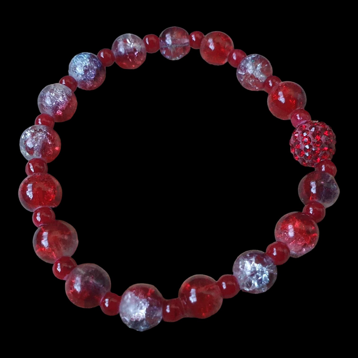 Unique Handmade Crafted Beaded Bracelet Red Gift