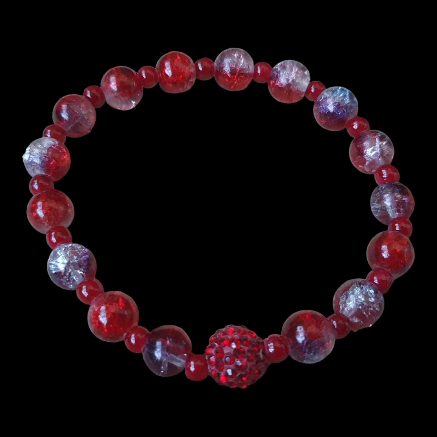 Unique Handmade Crafted Beaded Bracelet Red Gift