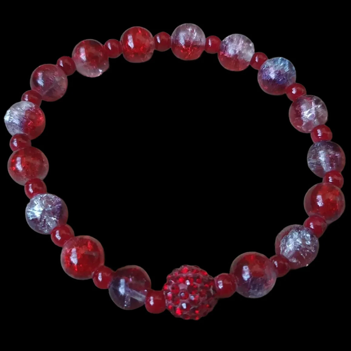 Unique Handmade Crafted Beaded Bracelet Red Gift