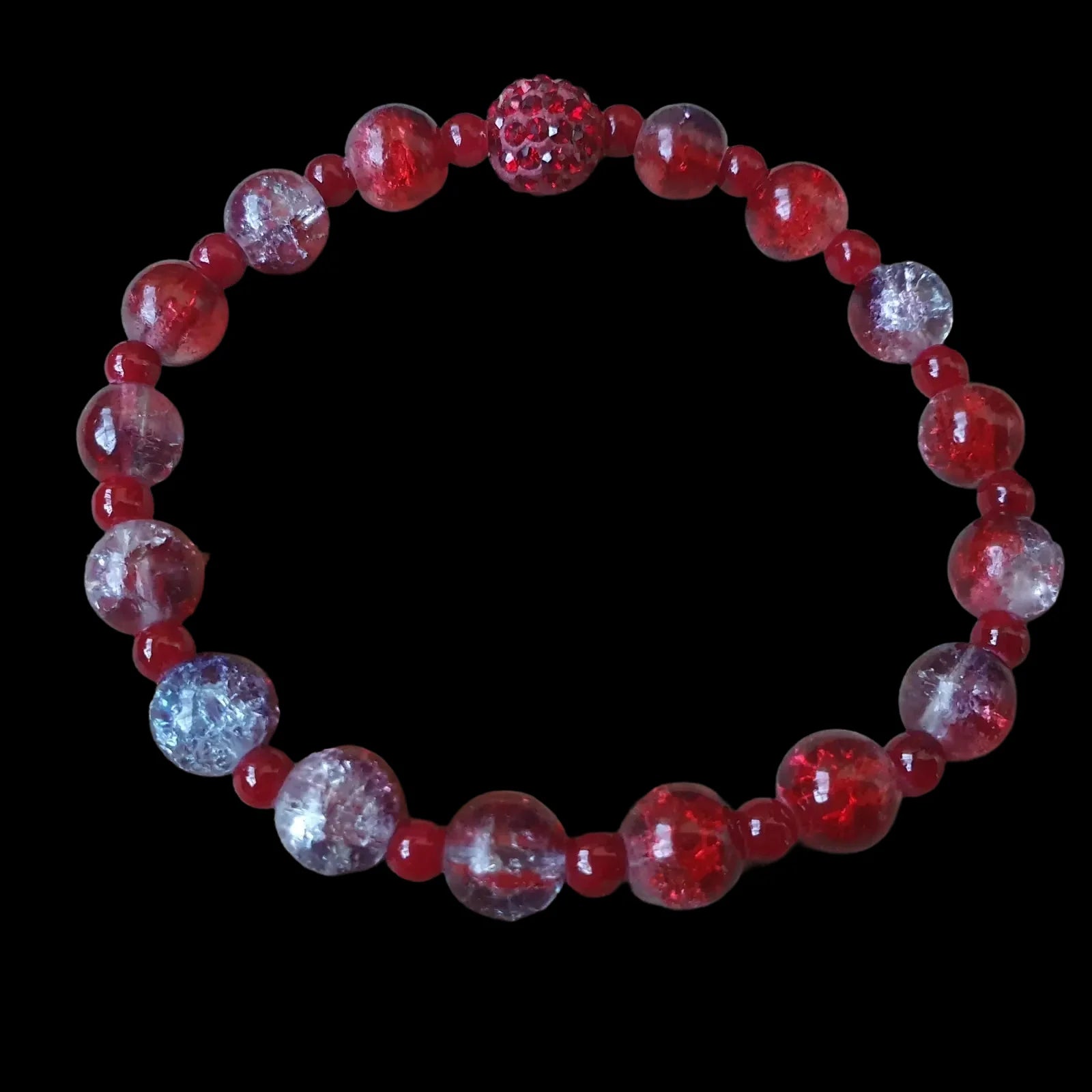 Unique Handmade Crafted Beaded Bracelet Red Gift