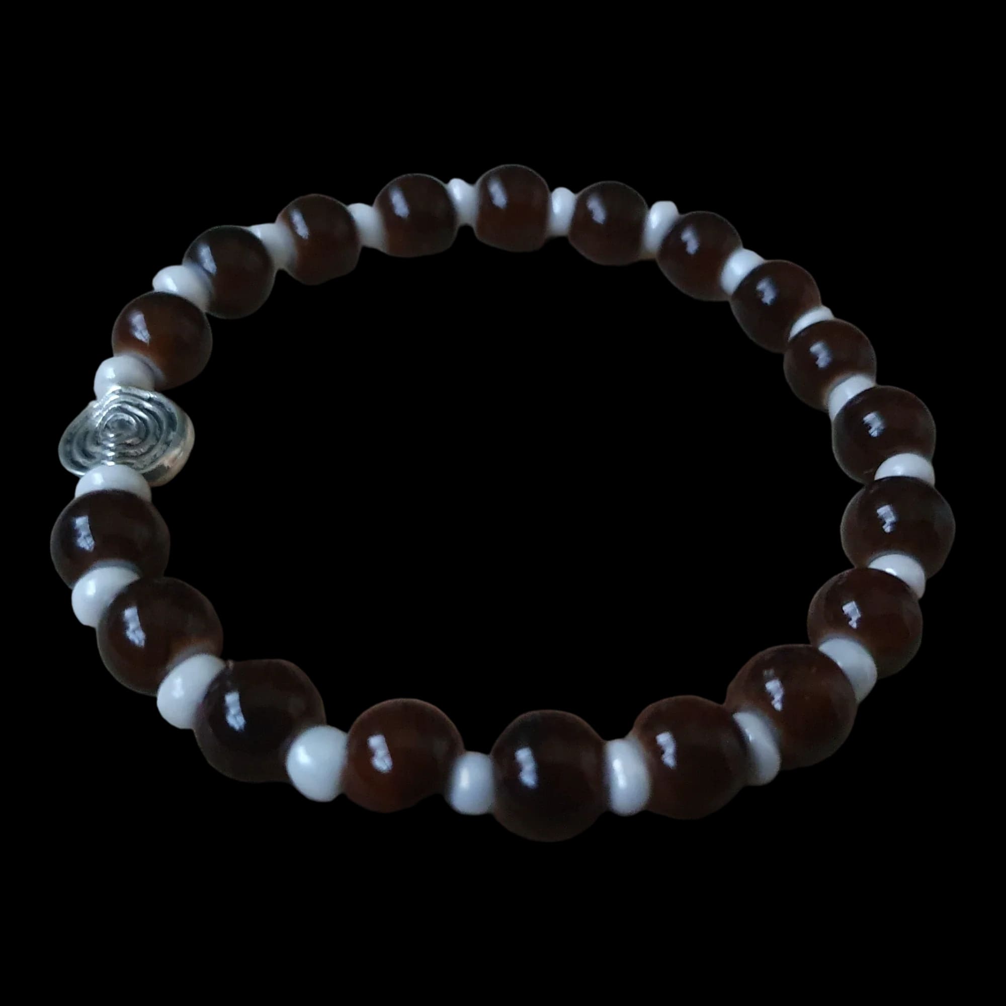 Unique Handmade Crafted Beaded Bracelet Spiral Charm Gift