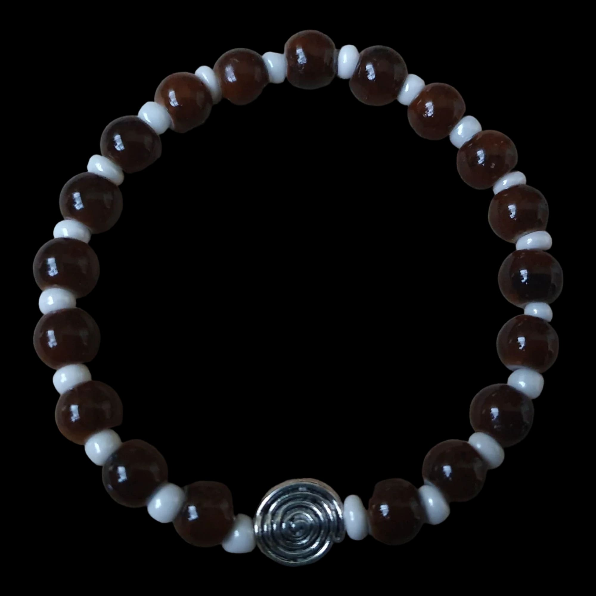 Unique Handmade Crafted Beaded Bracelet Spiral Charm Gift