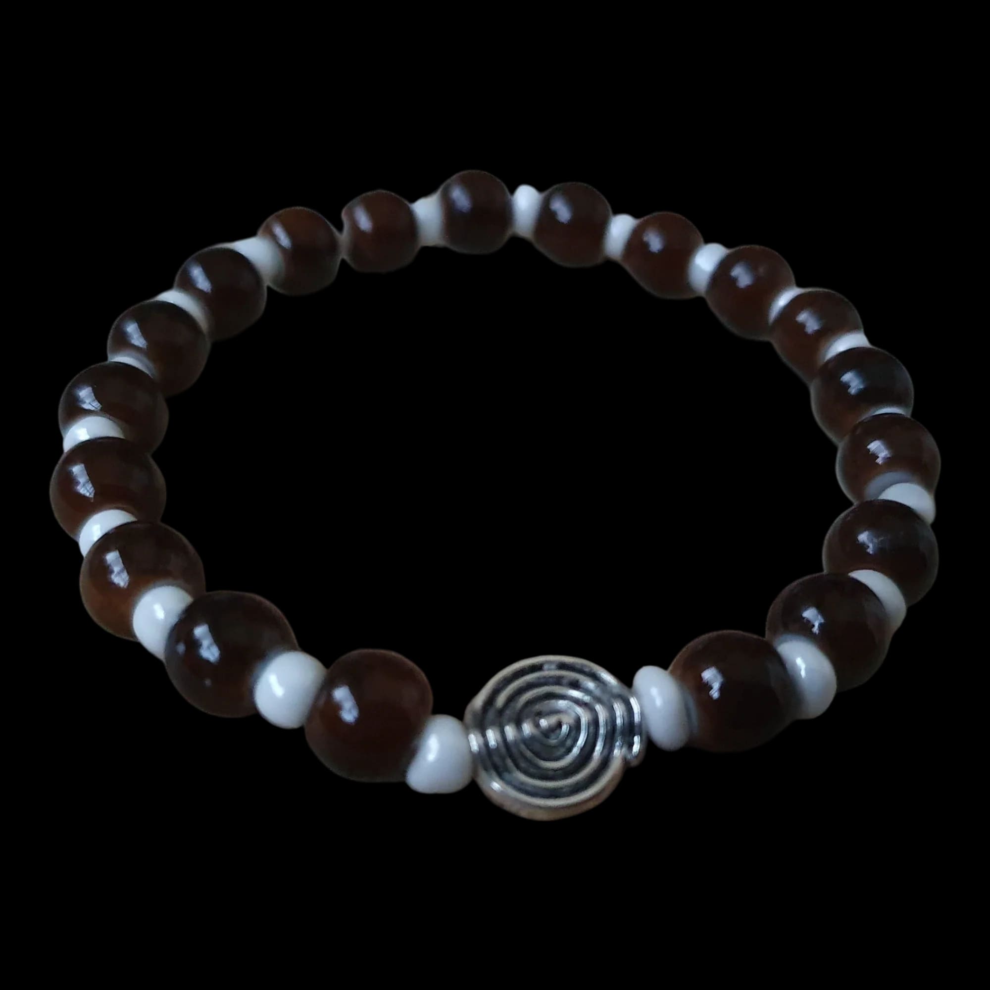 Unique Handmade Crafted Beaded Bracelet Spiral Charm Gift
