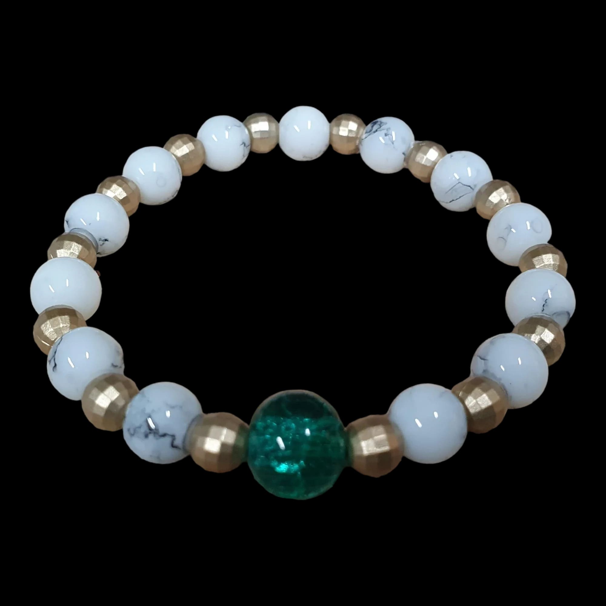 Unique Handmade Crafted Beaded Bracelet White Gold Gift