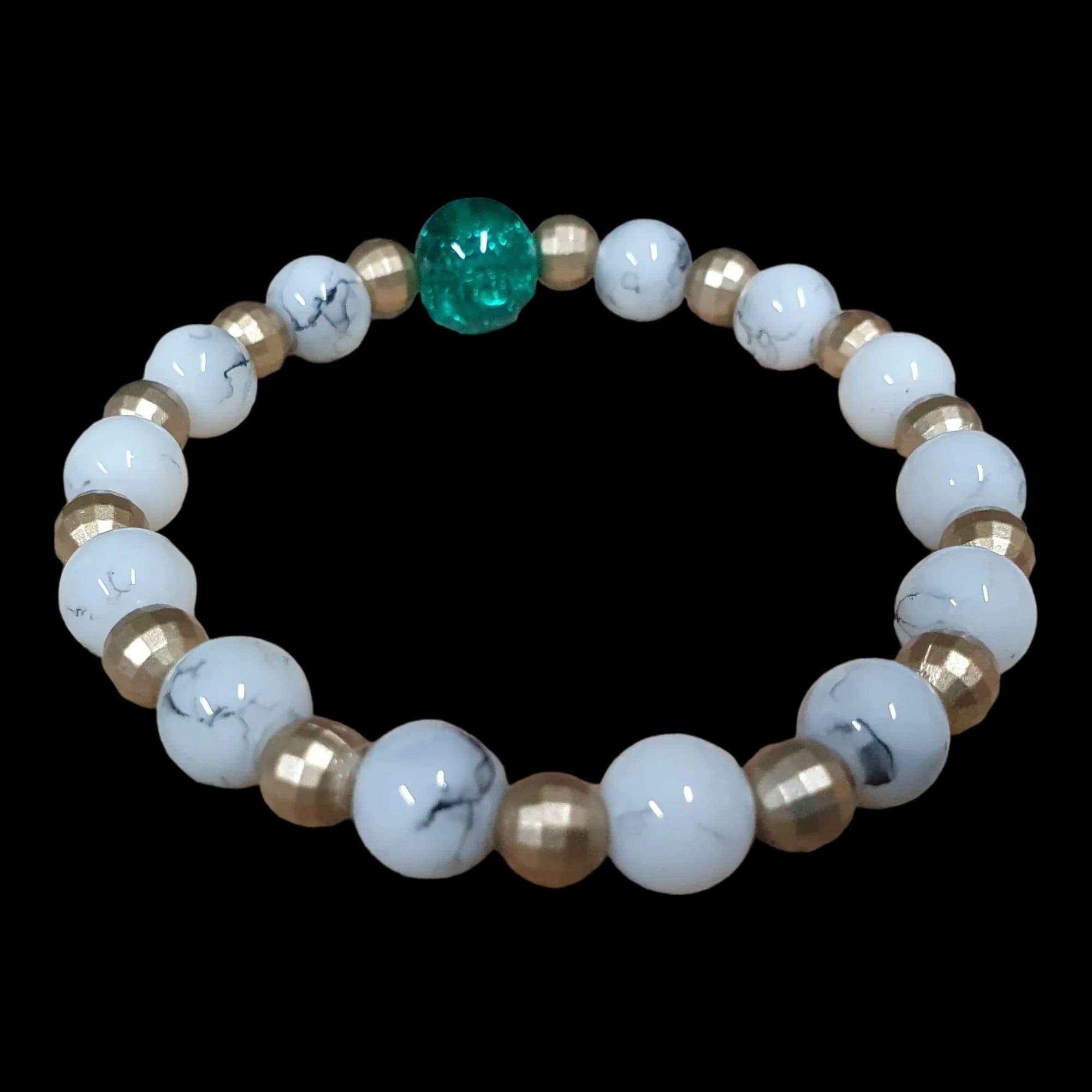 Unique Handmade Crafted Beaded Bracelet White Gold Gift