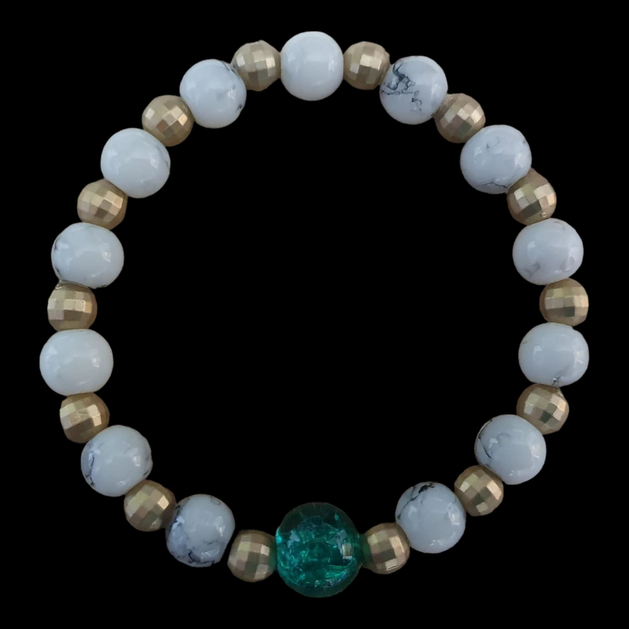 Unique Handmade Crafted Beaded Bracelet White Gold Gift