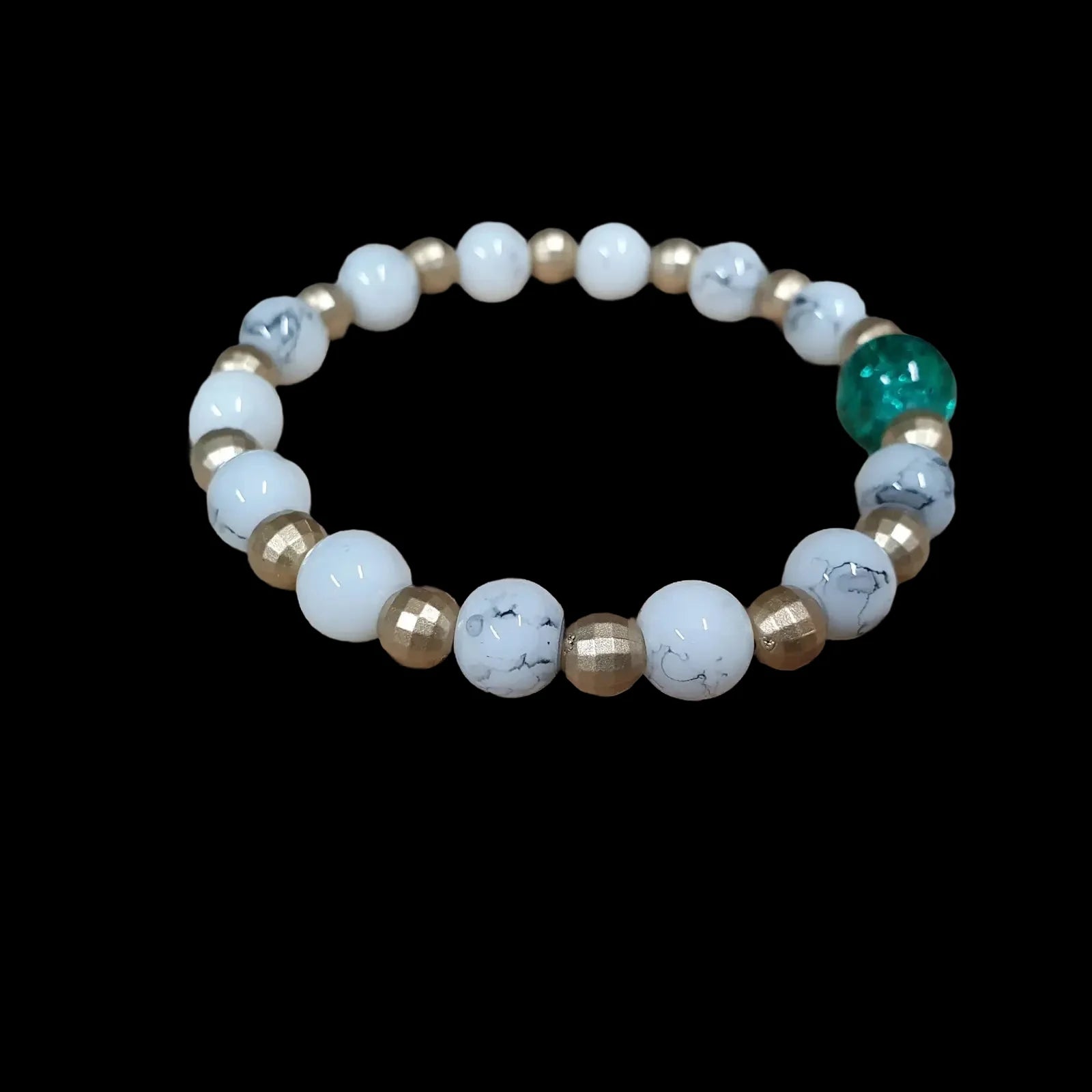 Unique Handmade Crafted Beaded Bracelet White Gold Gift