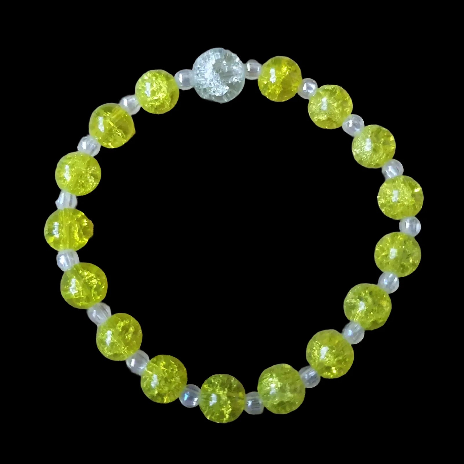 Unique Handmade Crafted Beaded Bracelet Yellow Gift