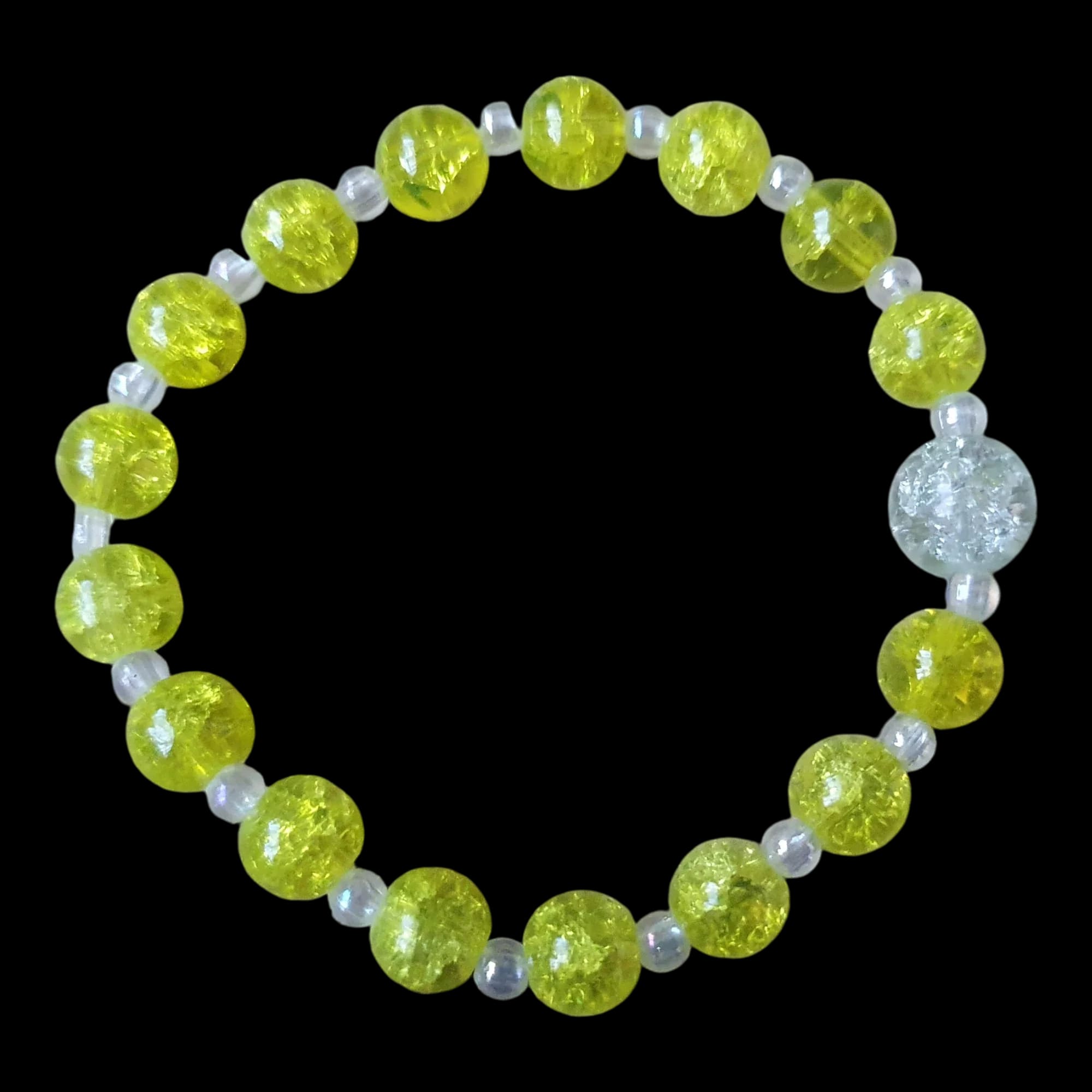 Unique Handmade Crafted Beaded Bracelet Yellow Gift