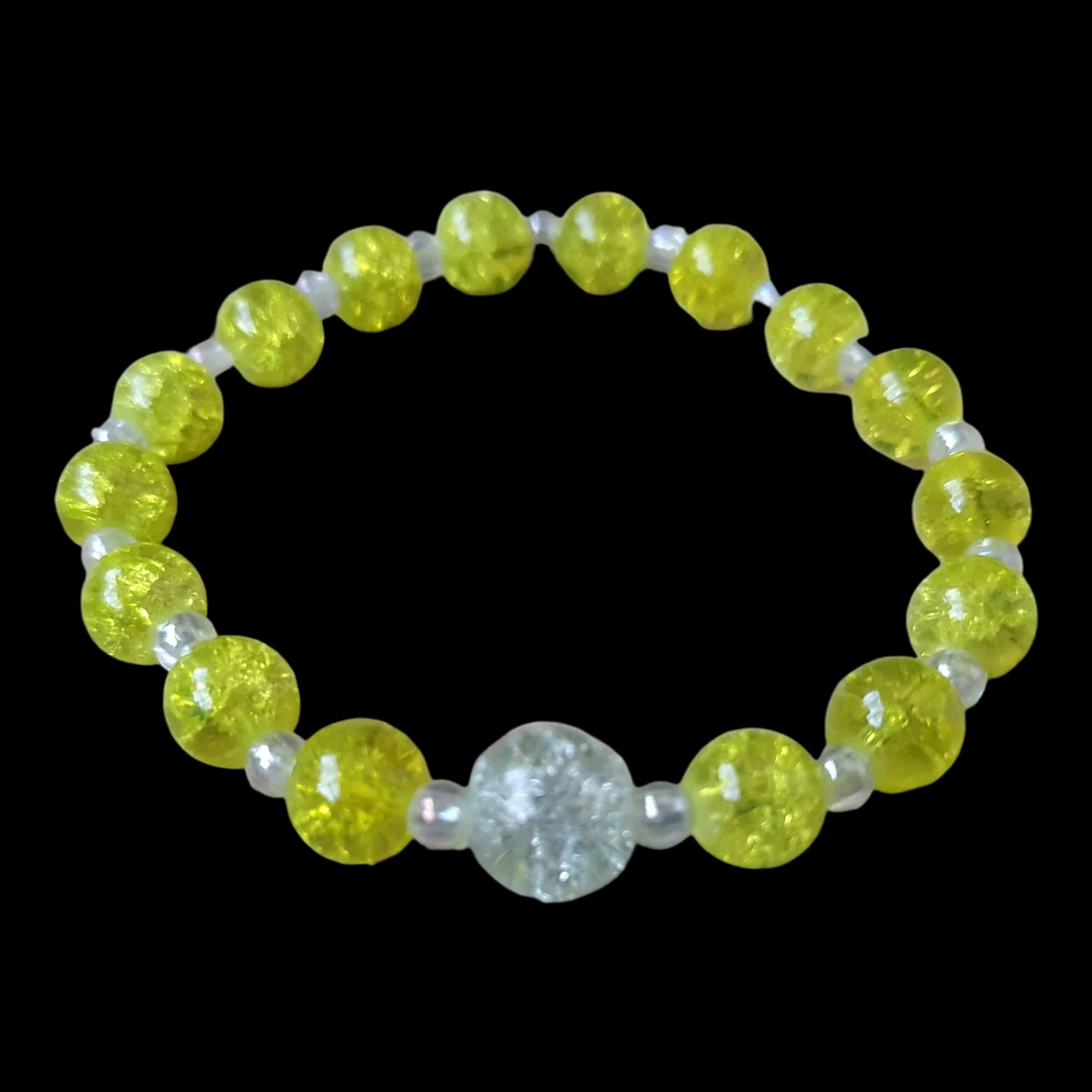 Unique Handmade Crafted Beaded Bracelet Yellow Gift