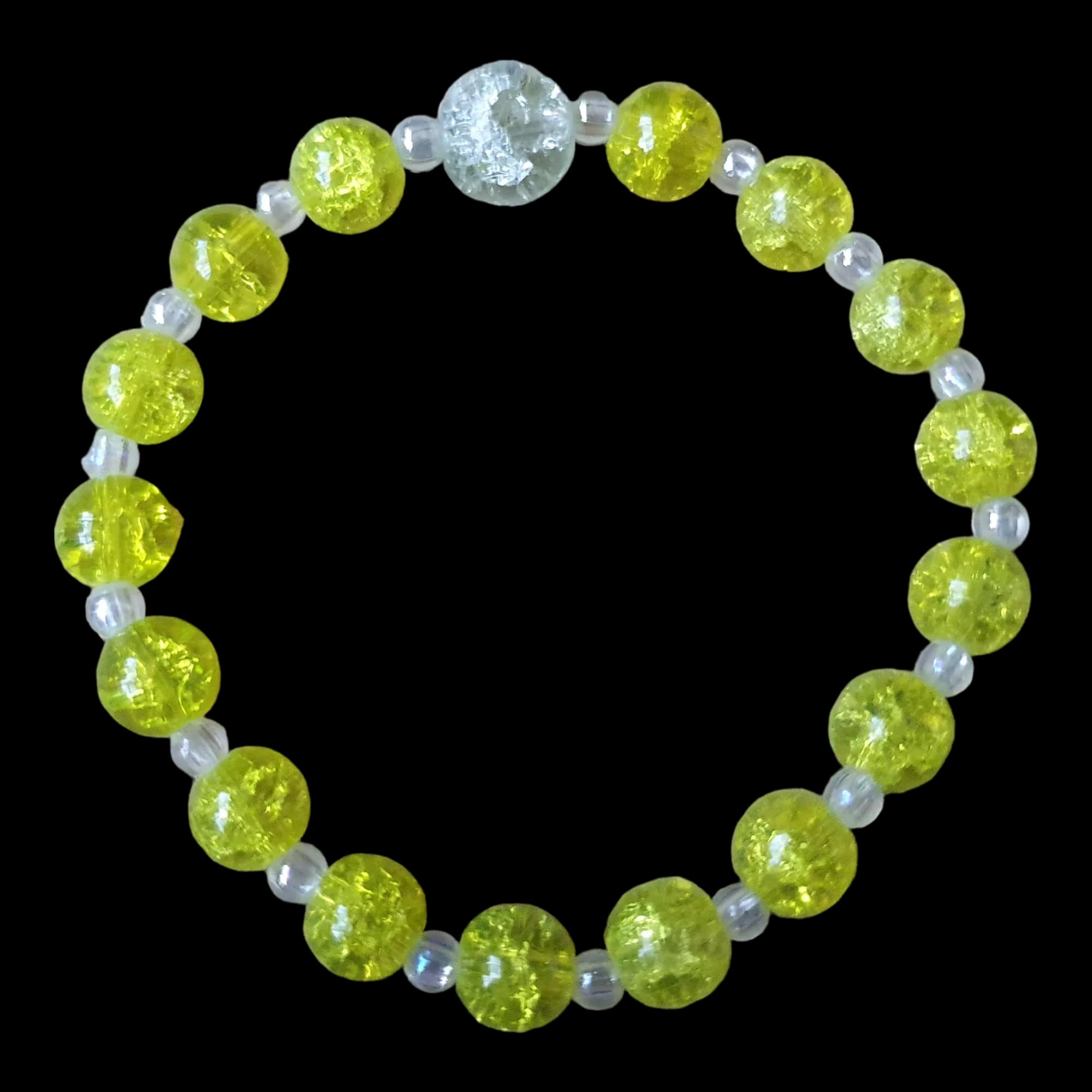 Unique Handmade Crafted Beaded Bracelet Yellow Gift