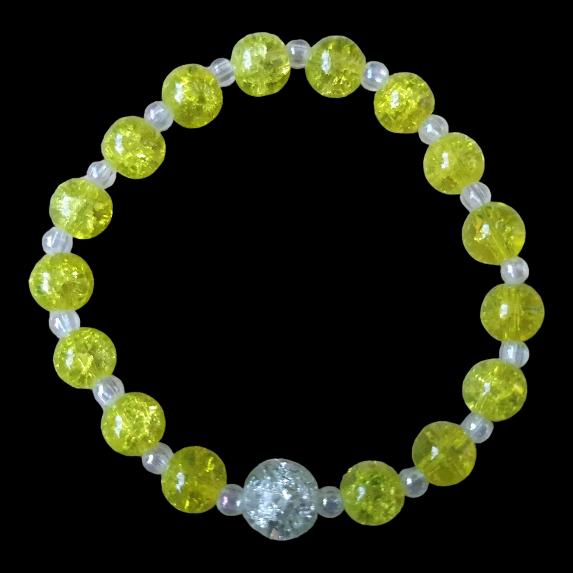 Unique Handmade Crafted Beaded Bracelet Yellow Gift