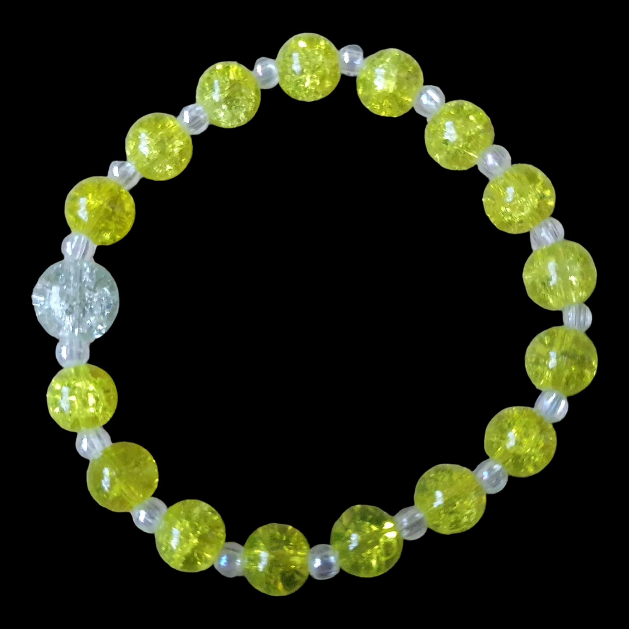 Unique Handmade Crafted Beaded Bracelet Yellow Gift