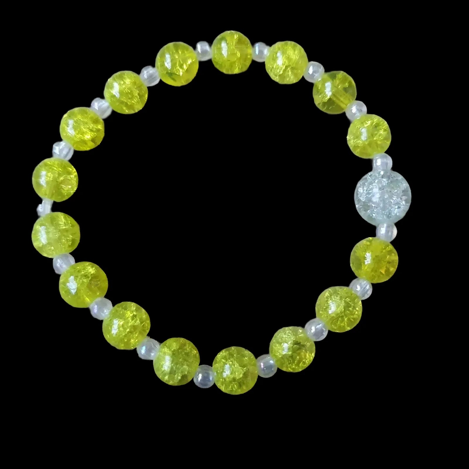 Unique Handmade Crafted Beaded Bracelet Yellow Gift