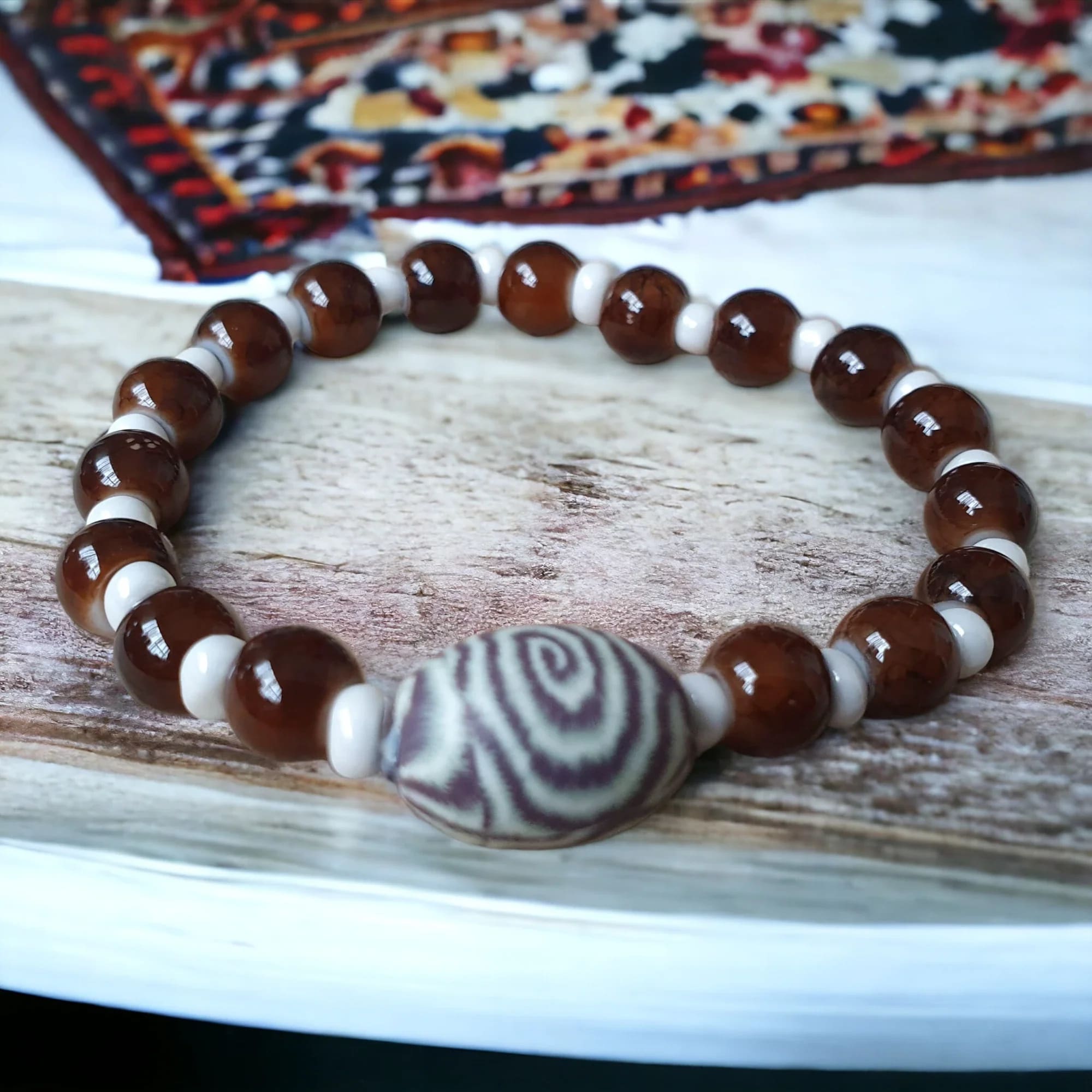 Unique Handmade Crafted Beaded Stretch Bracelet Gift