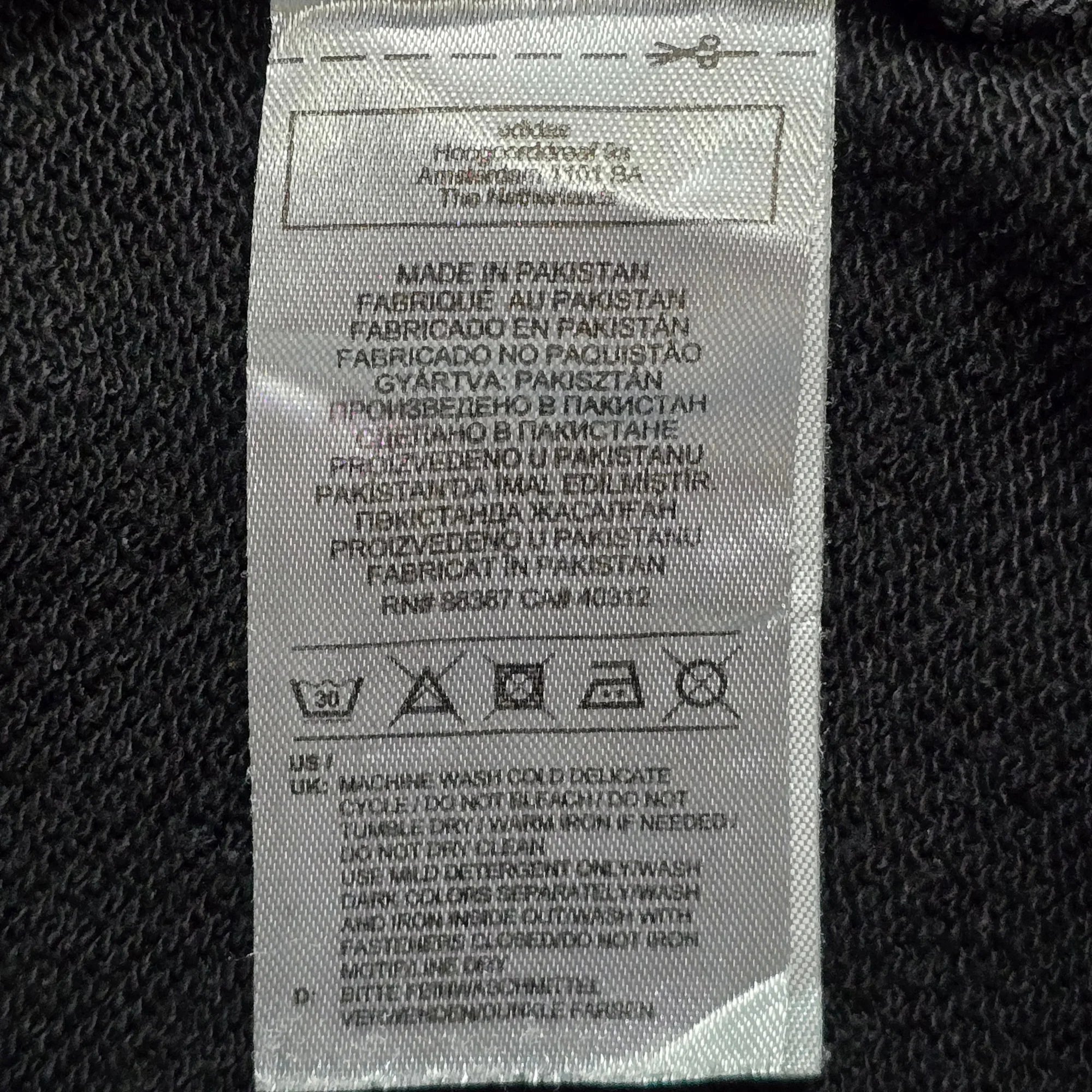 Unisex Adidas Black Full Zip Hoodie UK 10 - Hoodies - 13
