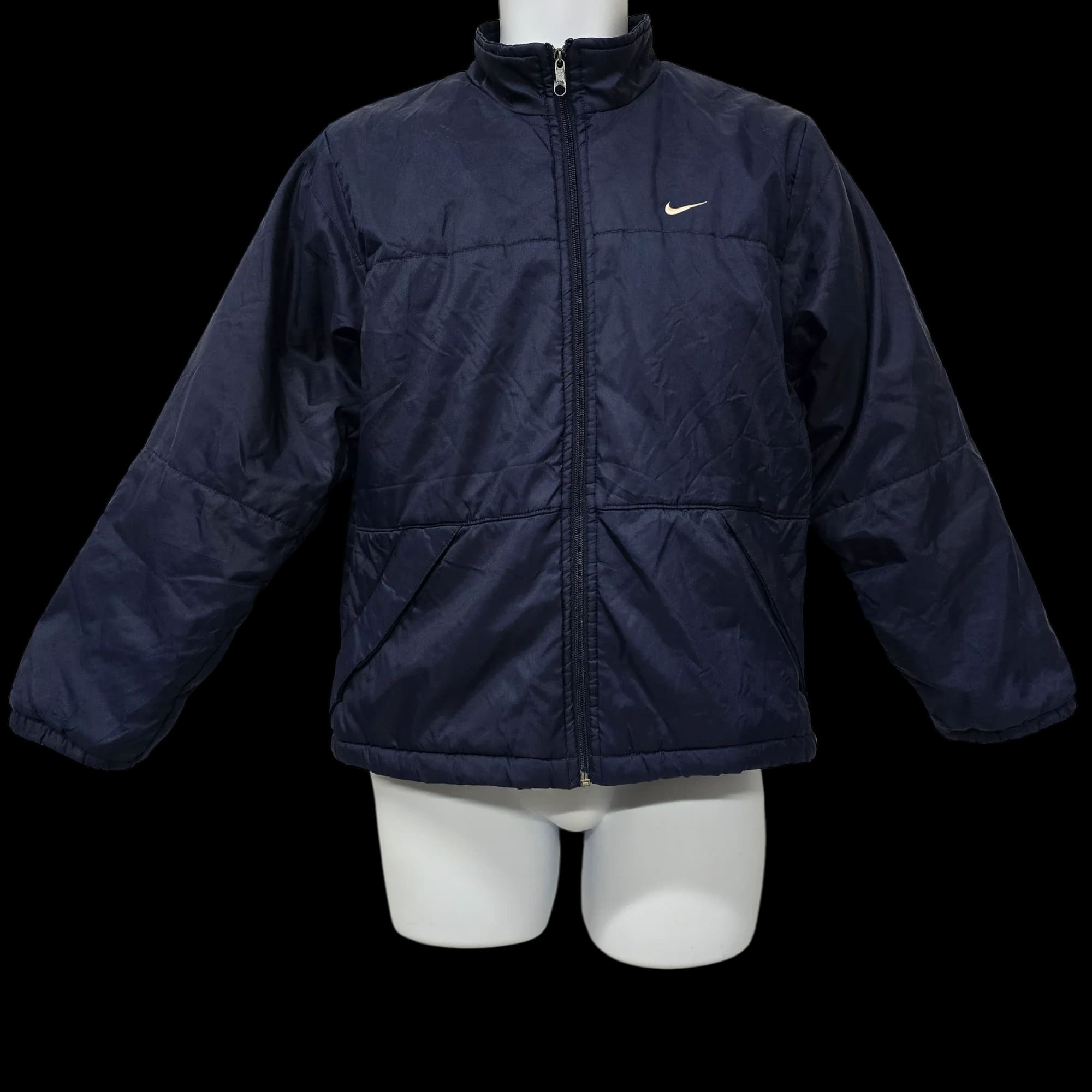 Unisex Nike Blue Bomber Jacket Coat UK Large - 3 - 3465