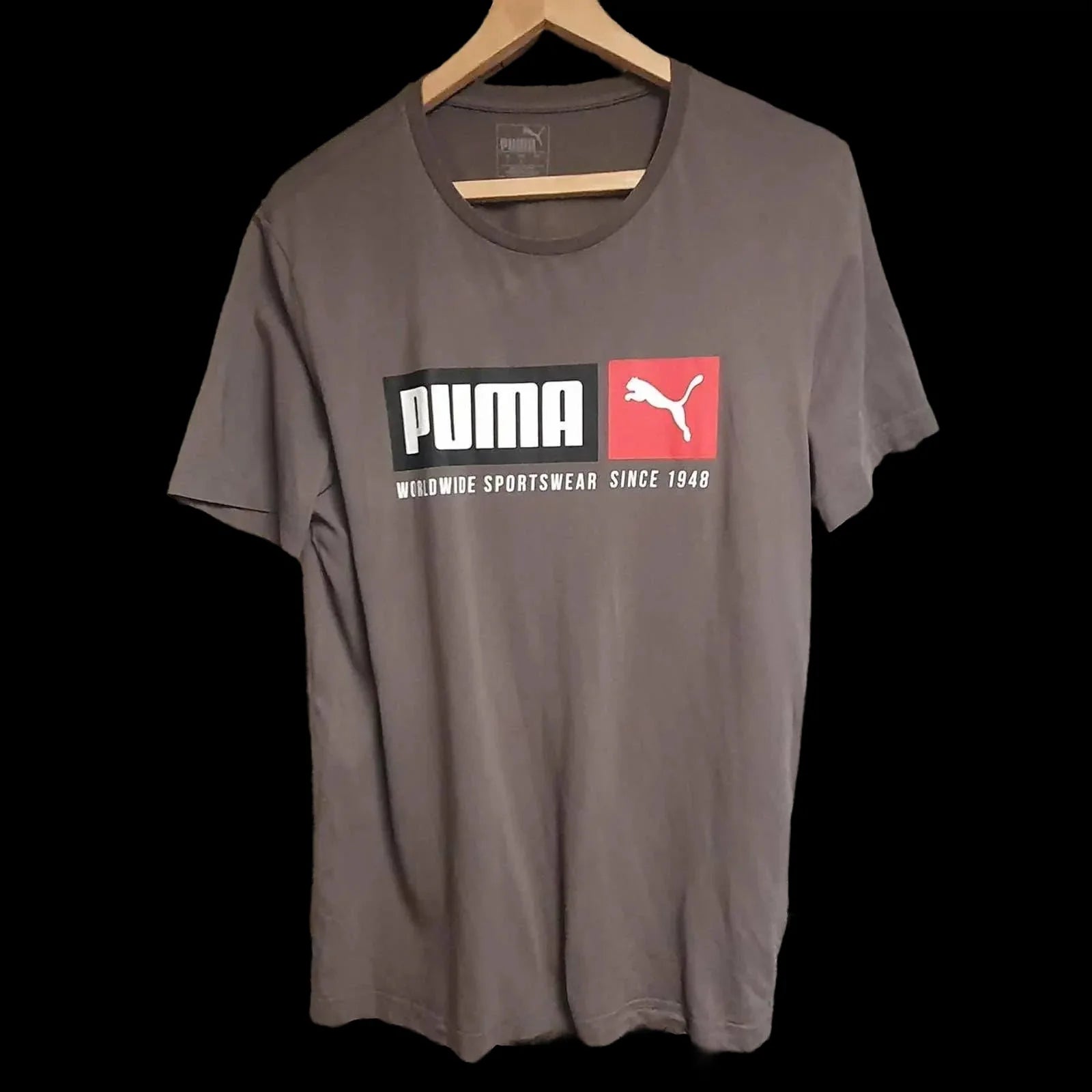 Unisex Puma Grey T-shirt UK Large Logo - T-Shirts - 1 - 412
