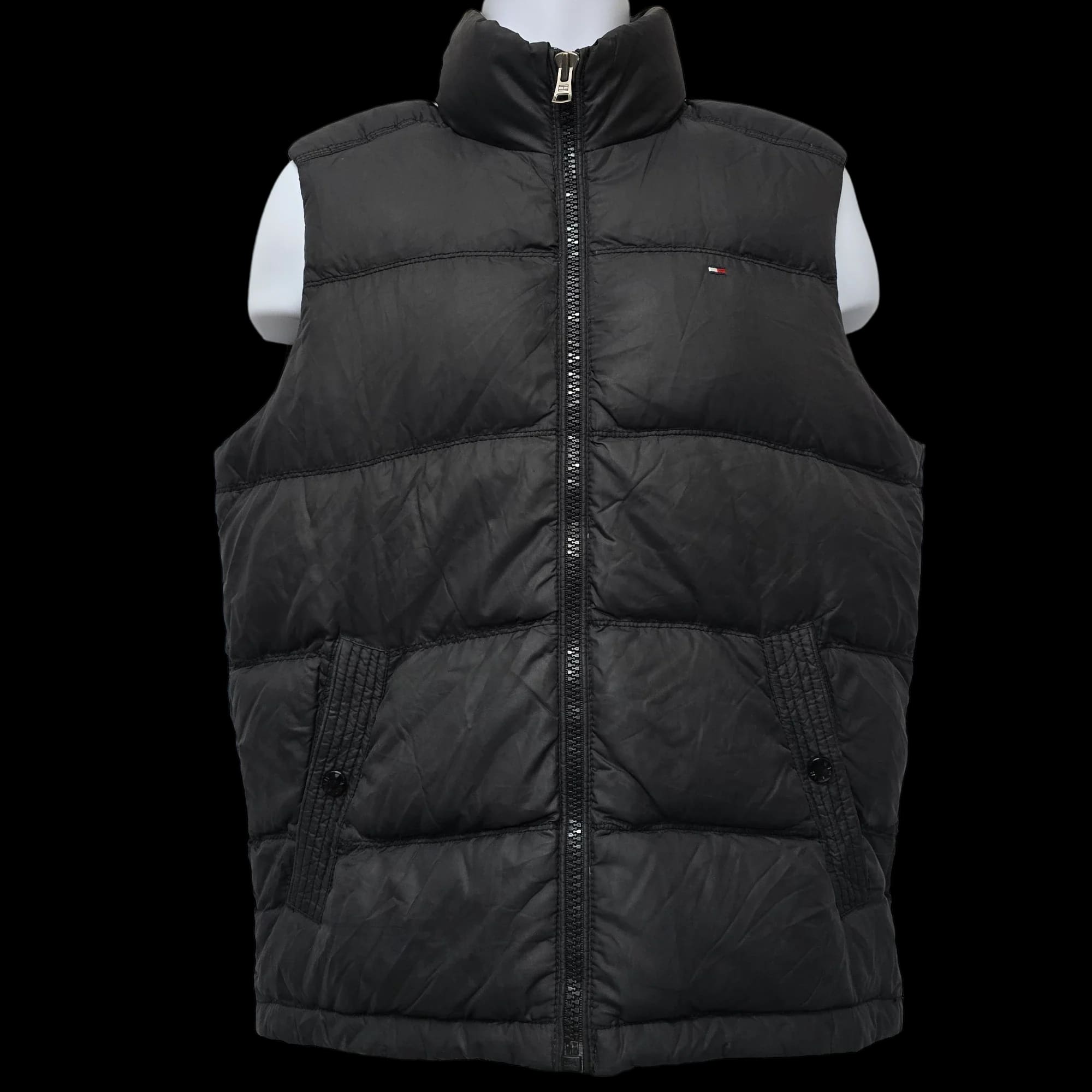 Unisex Tommy Hilfiger Black Gilet Jacket UK Small - 1 - 3464