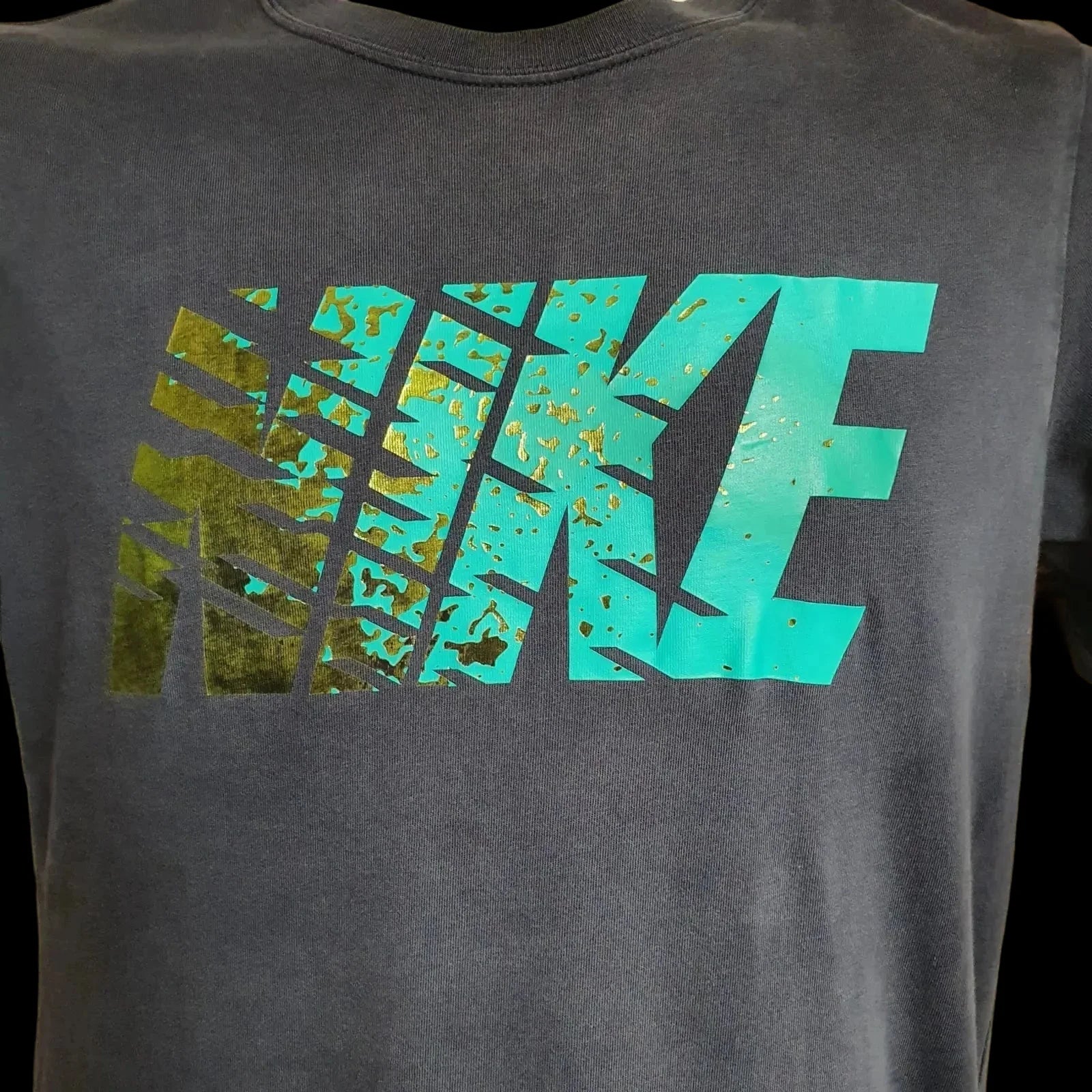 Unisex Vintage Nike Spell Out Blue T-shirt Uk Large