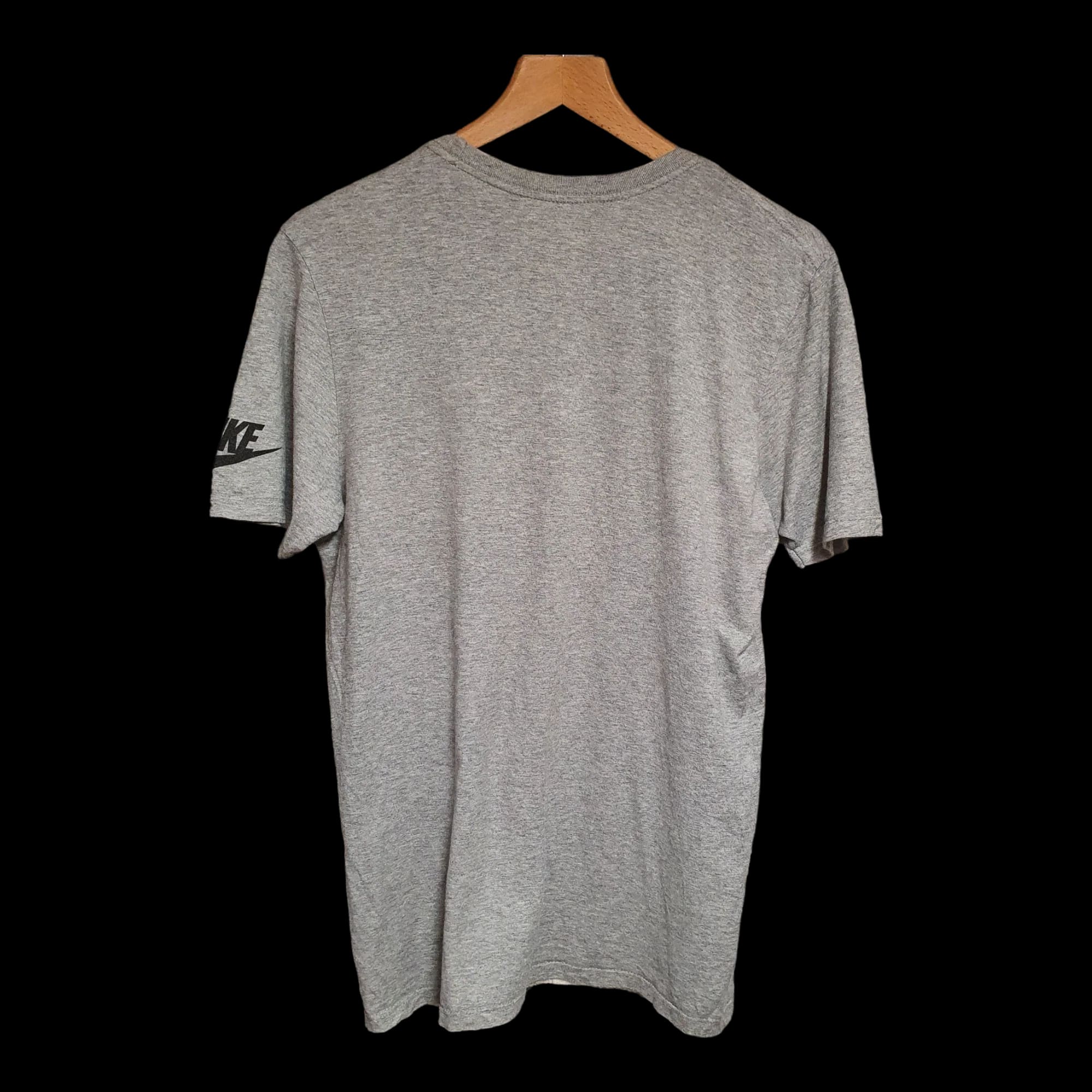 Unisex Vintage Nike Spell Out Grey T-Shirt UK Medium