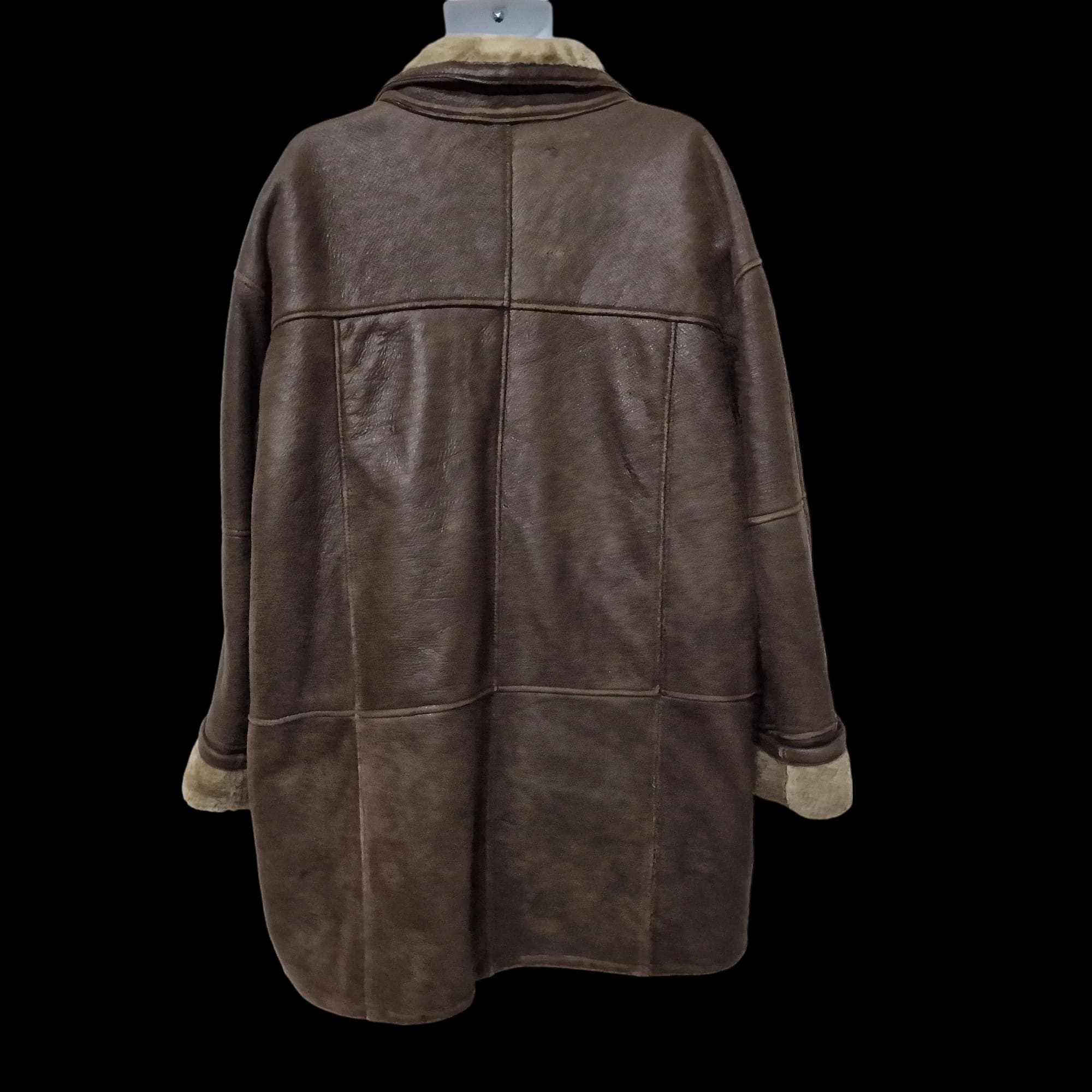 Van Johnson Vintage Dark Brown Leather Sheepskin Shearling