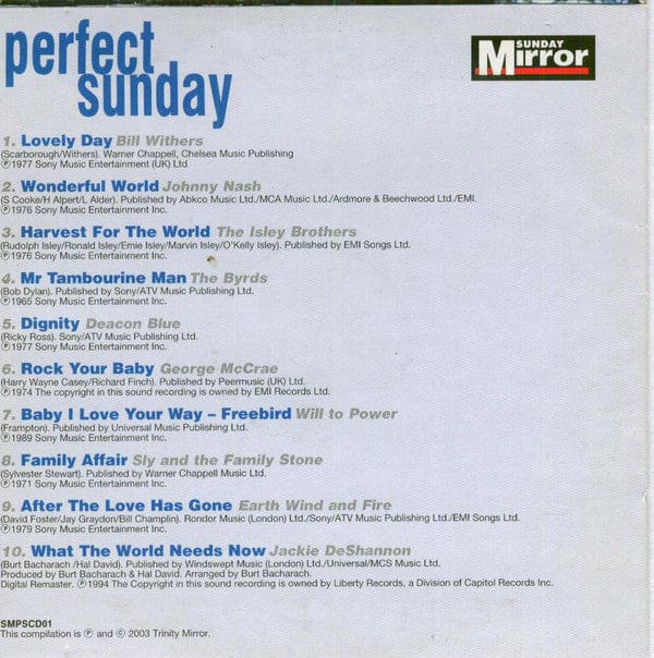 Various - Perfect Sunday (cd Comp)- Preloved - CD - Trinity