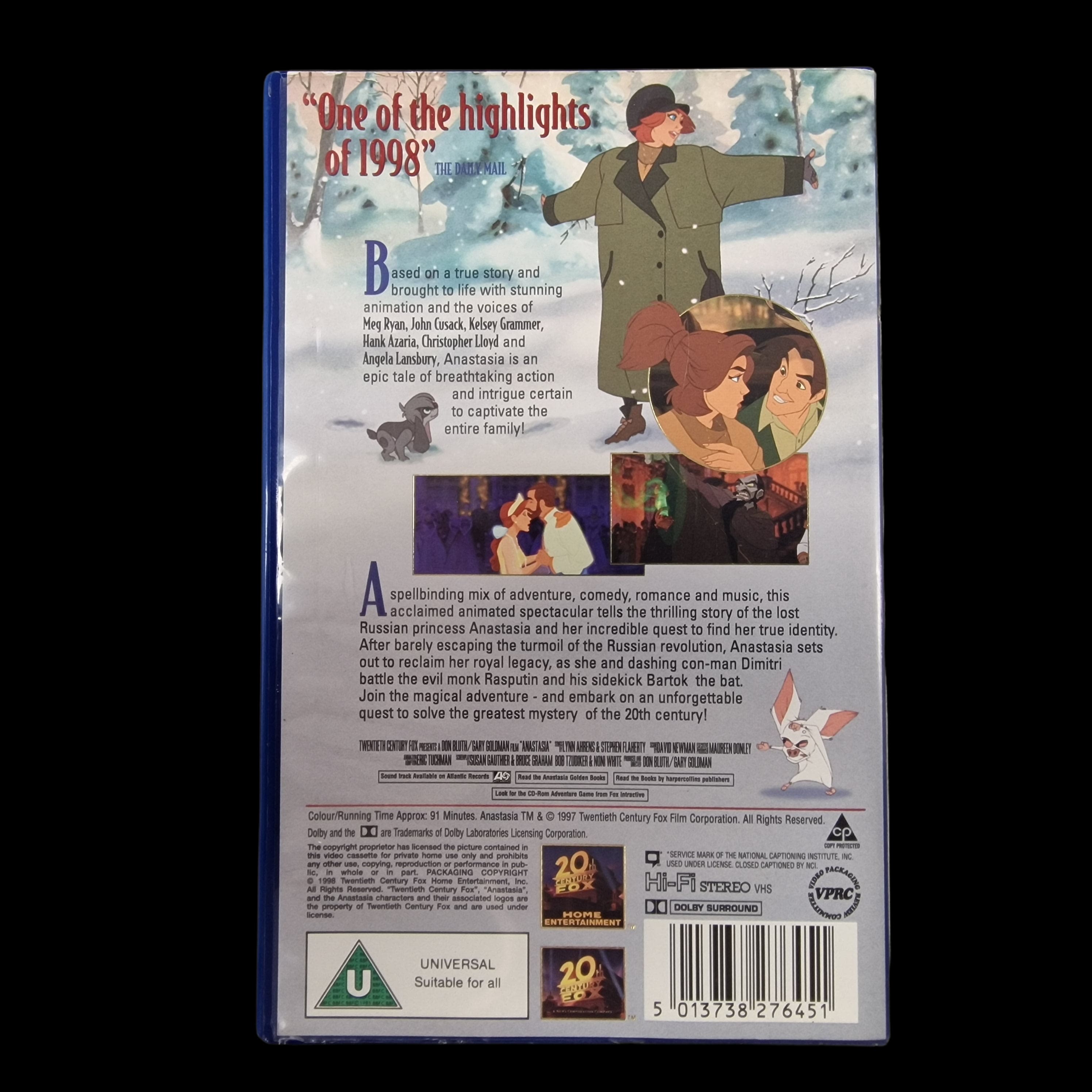 VHS Movie Anastasia Animation Video Cassette Meg Ryan