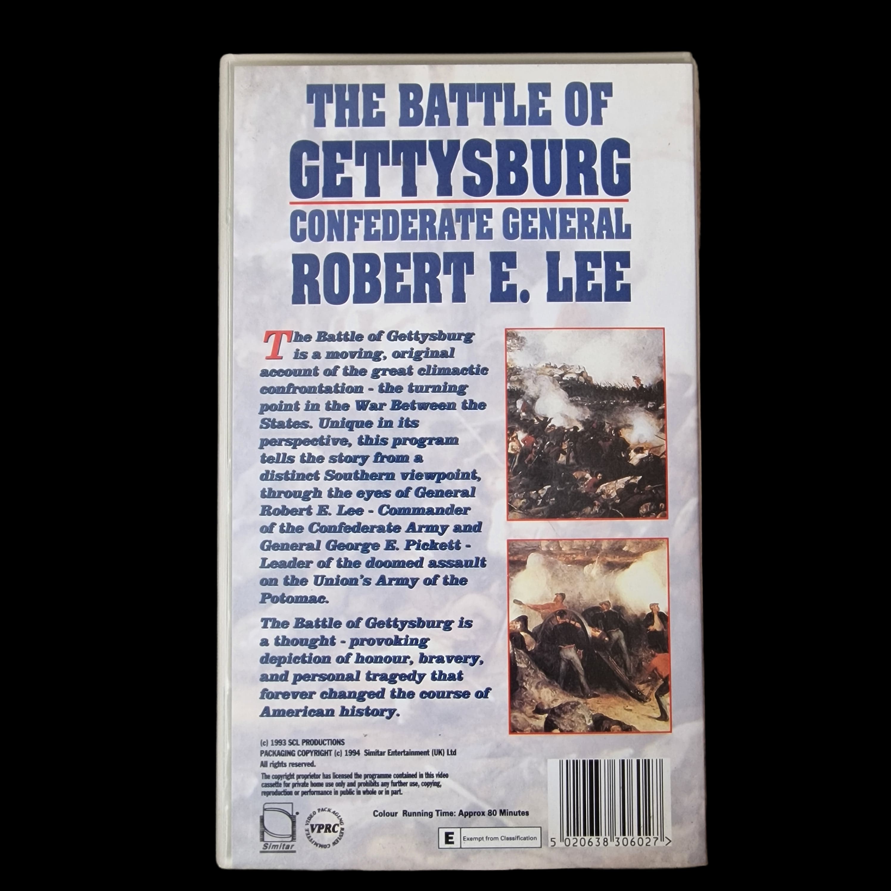 VHS Movie The Battle Of Gettysburg War Video Cassette