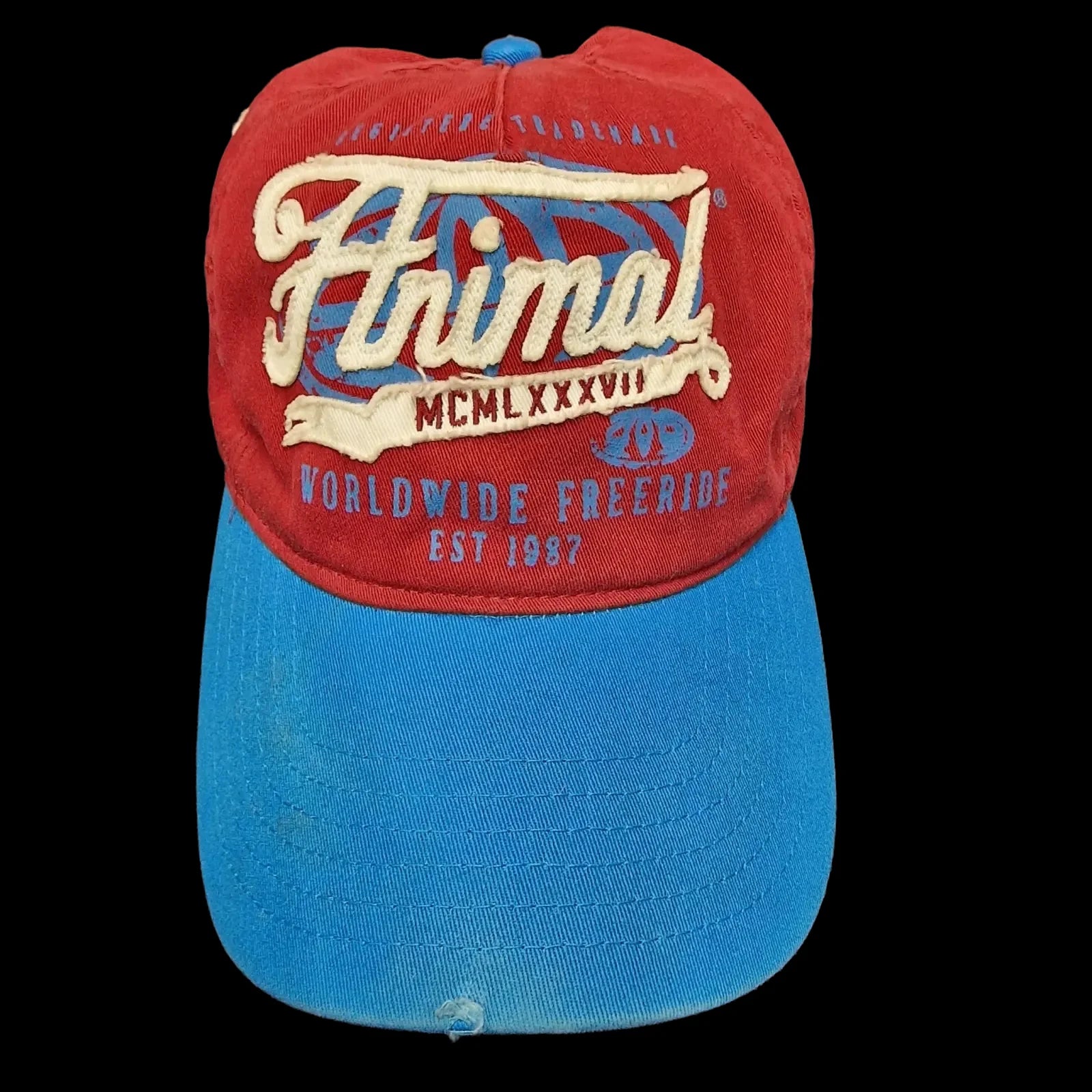 Vintage Animal Worldwide Freeride Blue Red Cap - Hats
