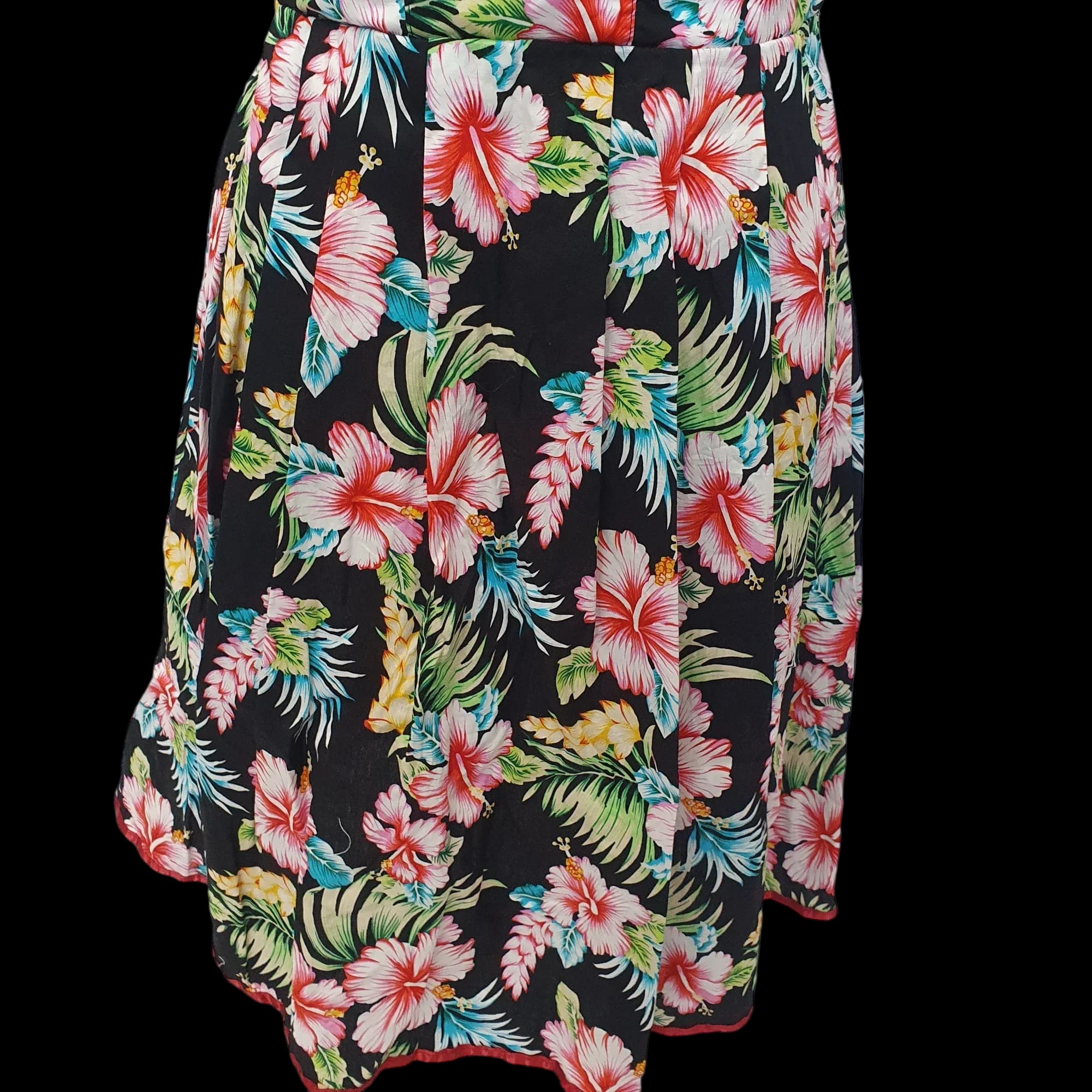 Vintage Floral Handmade Summer Dress Lace Detailing UK 10