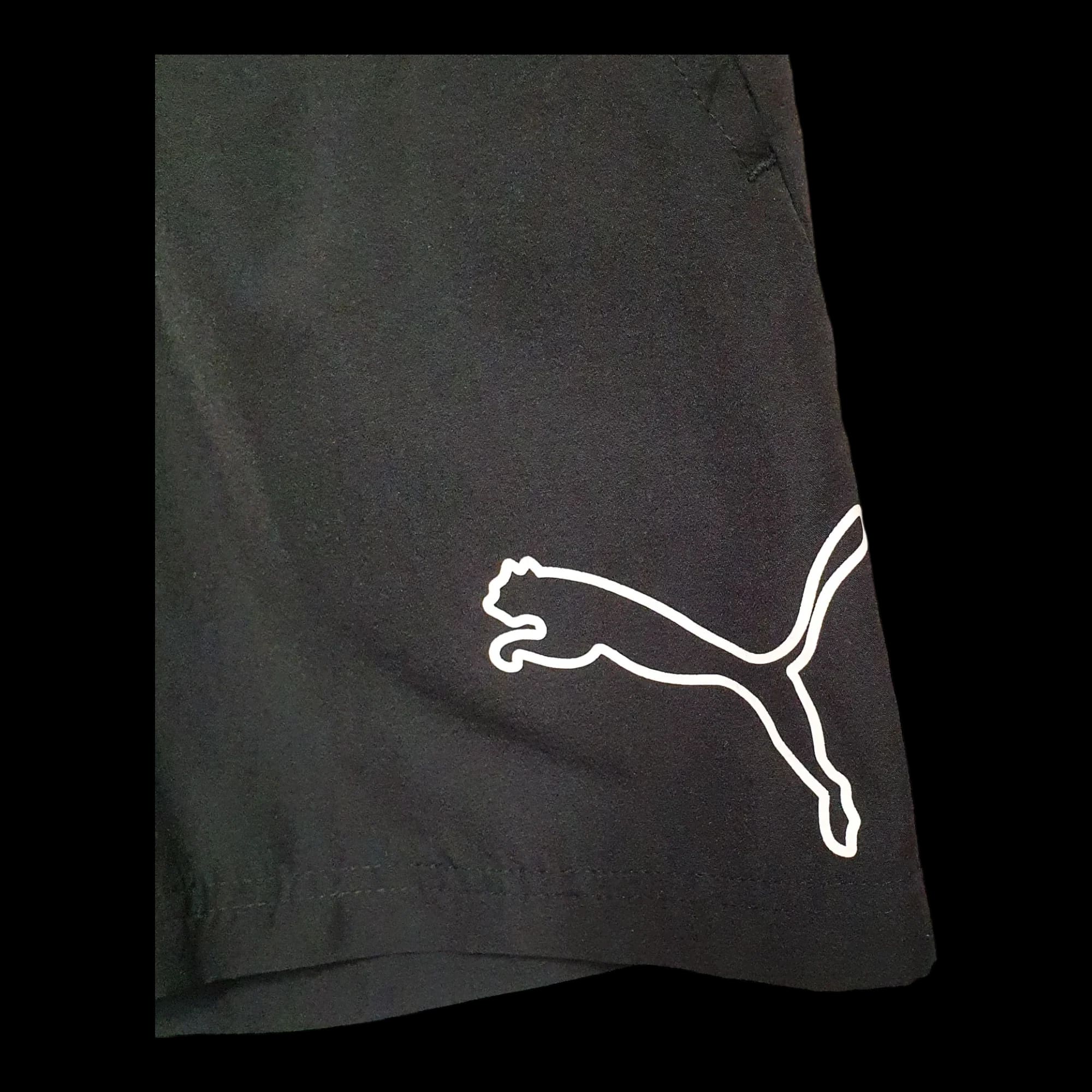 Vintage Puma Large Logo Black Shorts UK 26 - 4 - 880