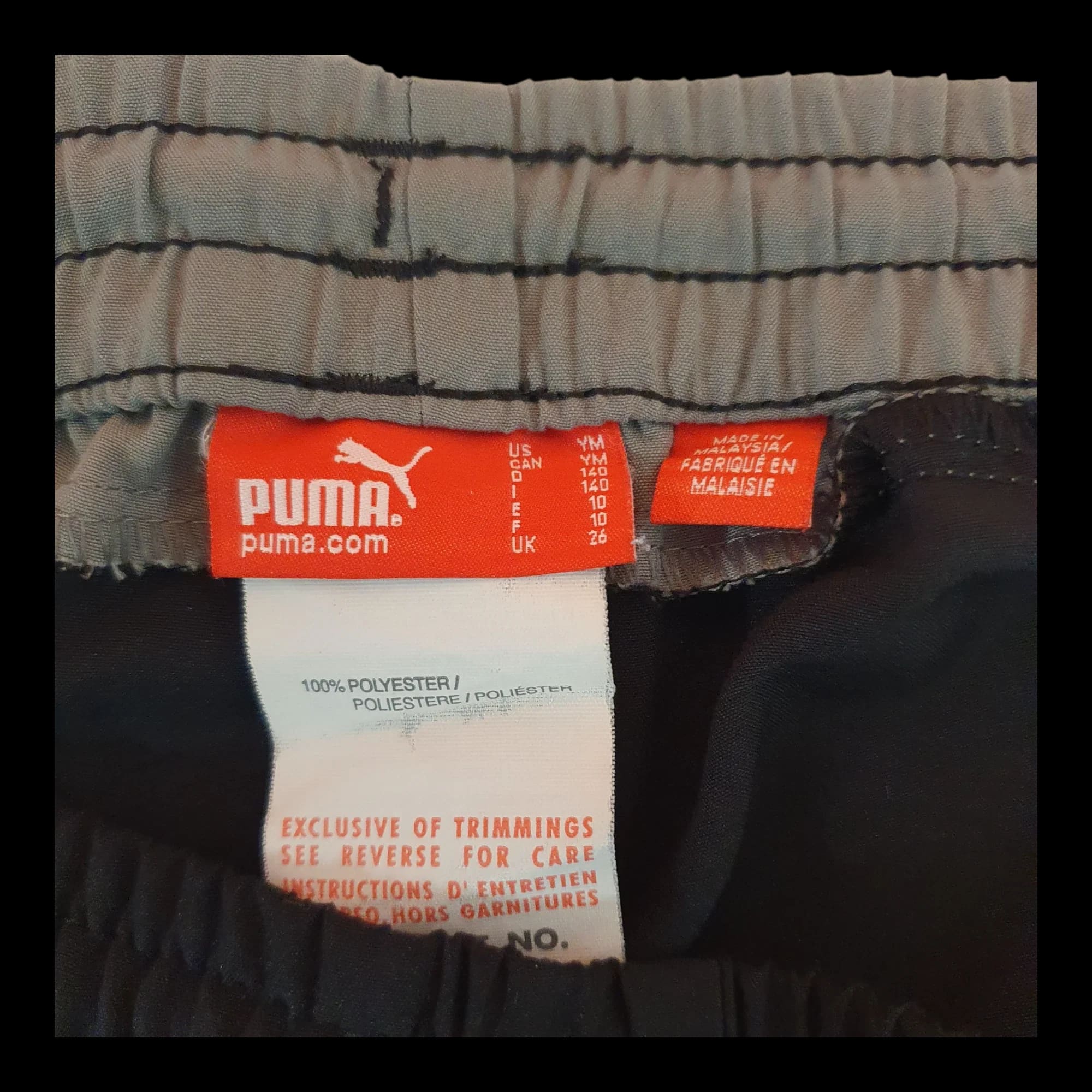 Vintage Puma Large Logo Black Shorts UK 26 - 5 - 880