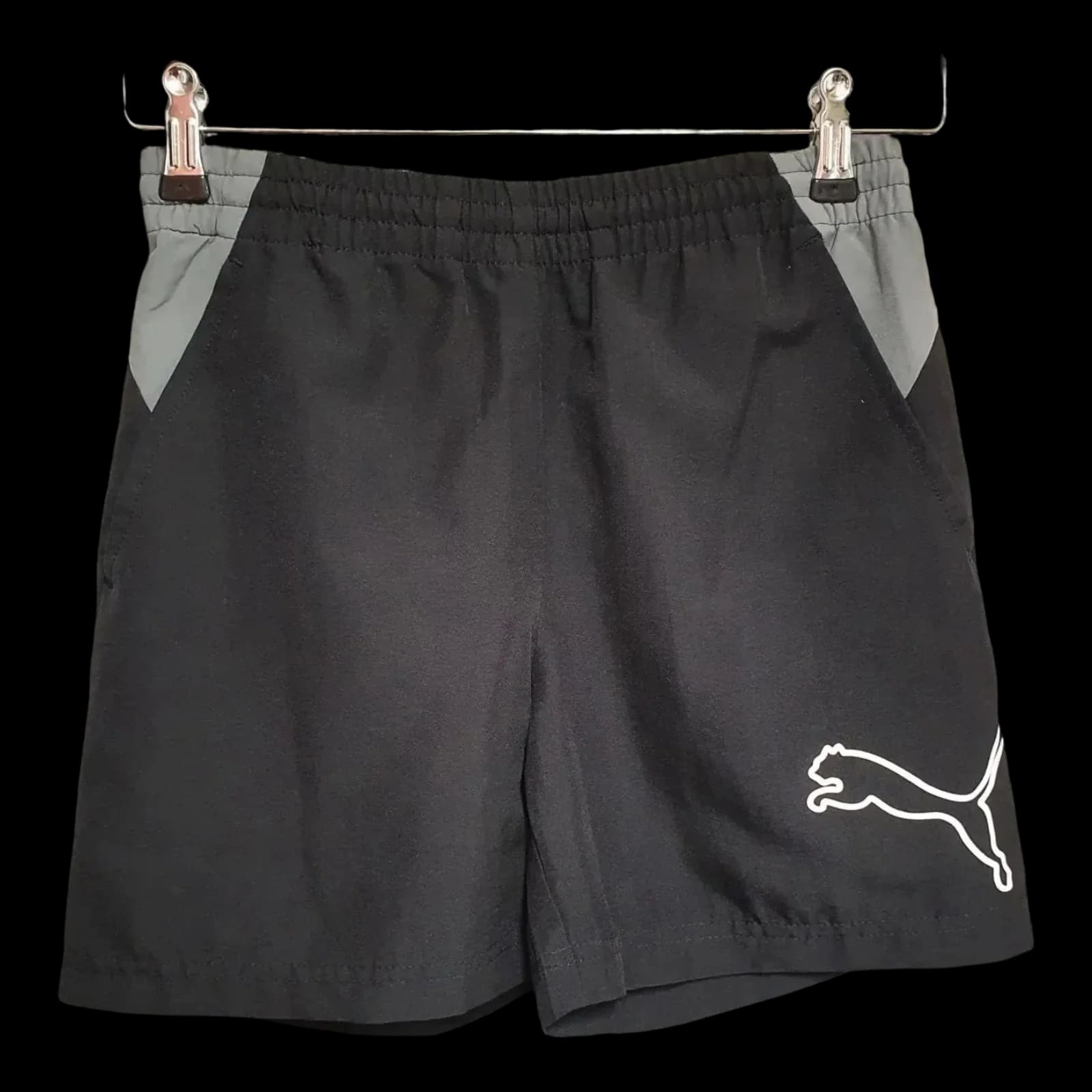 Vintage Puma Large Logo Black Shorts UK 26 - 1 - 880